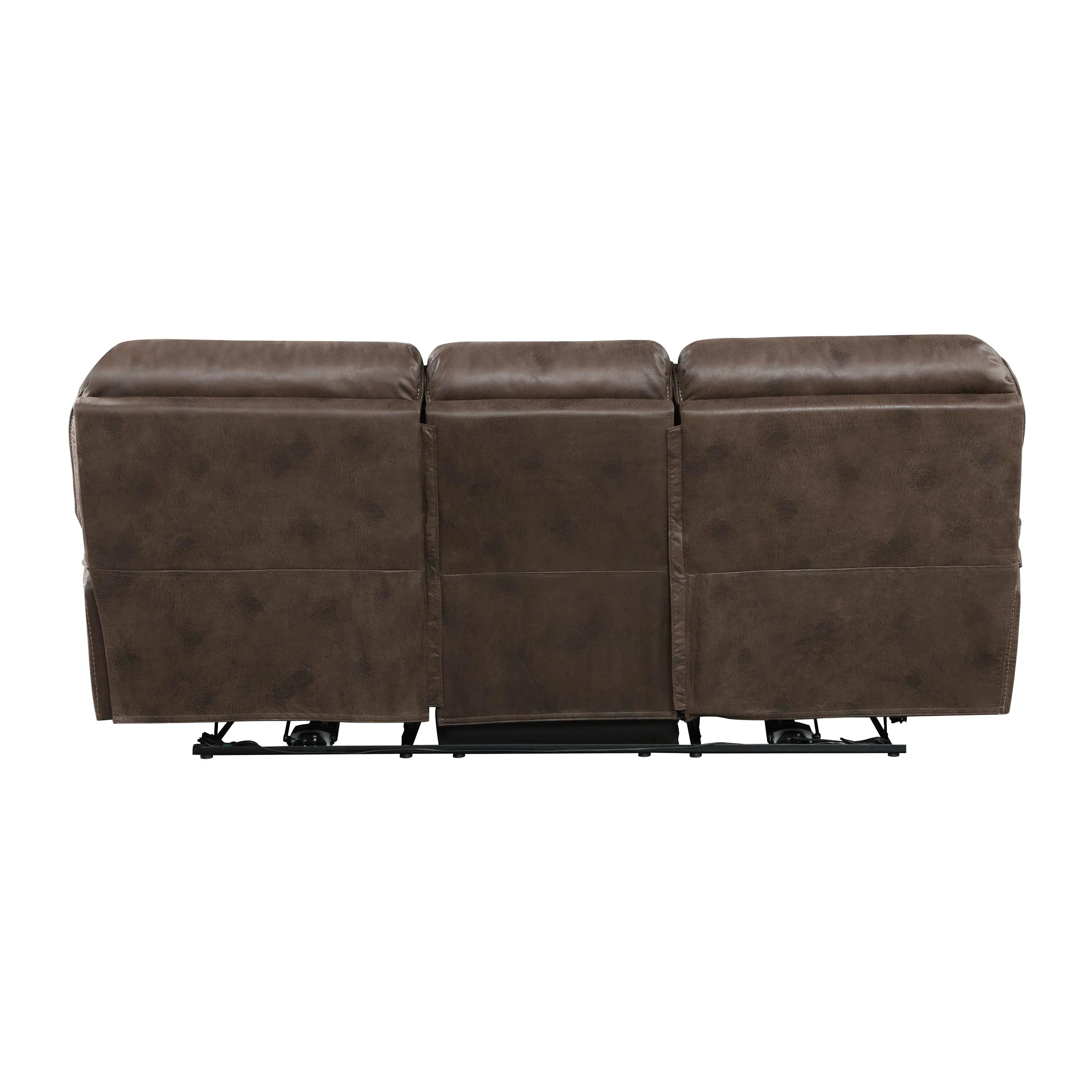 Proctor Brown Microfiber Power Double Reclining Sofa - Image 4