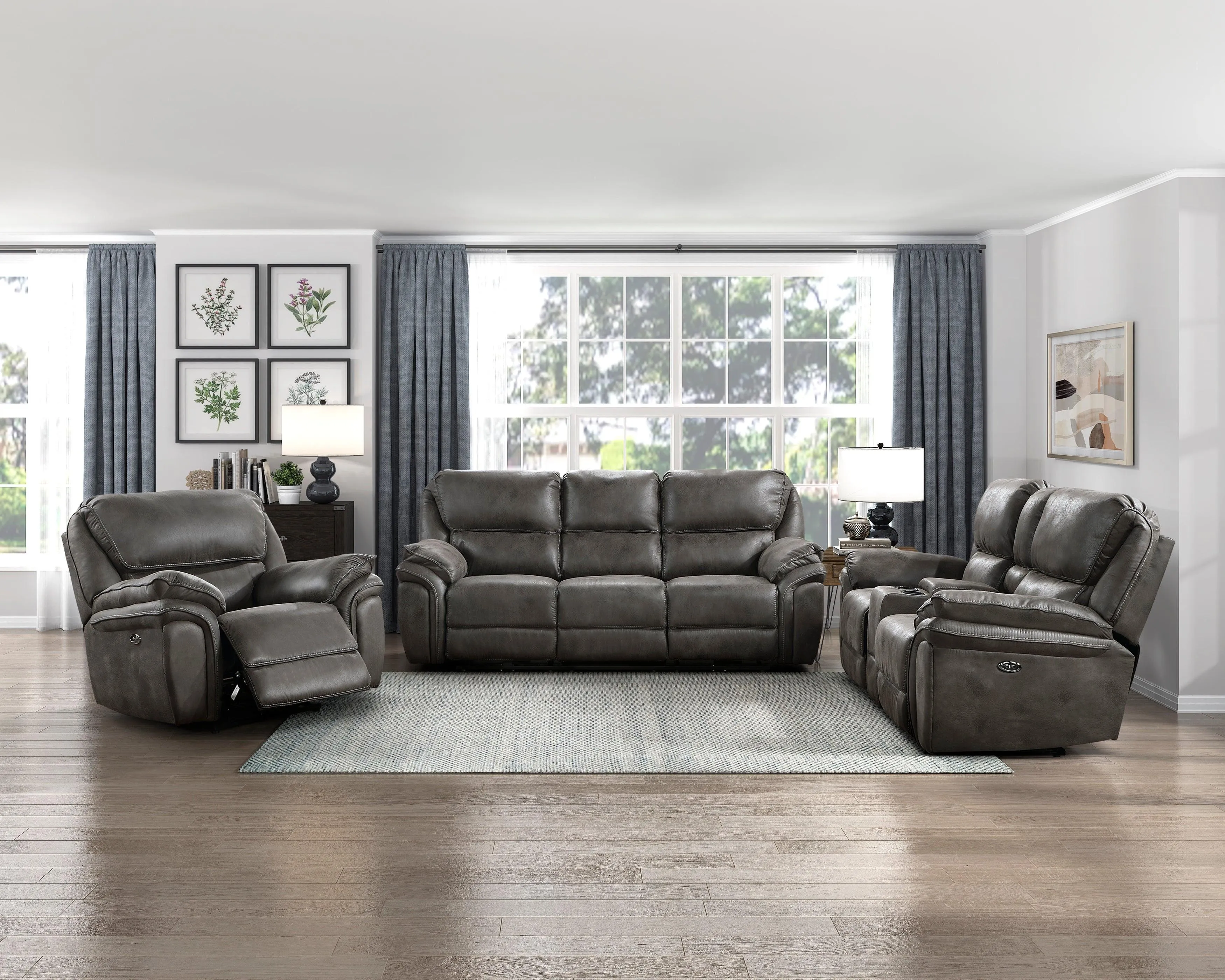 Proctor Gray Microfiber Power Reclining Chair - Image 2