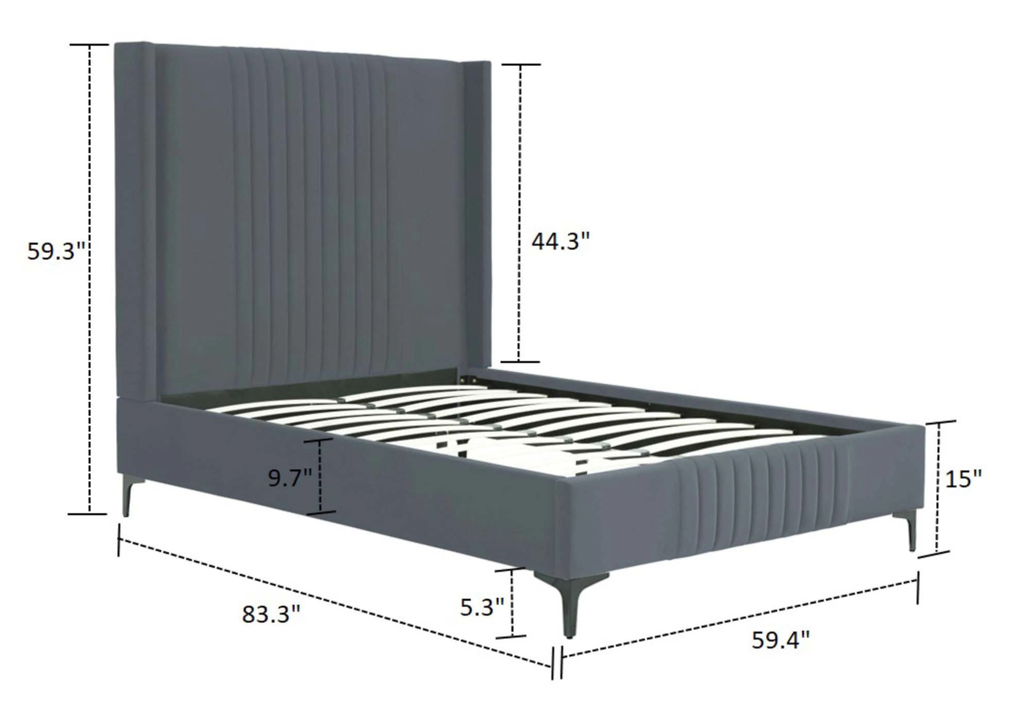 Promenade Full- Size Bed in Grey - Image 3