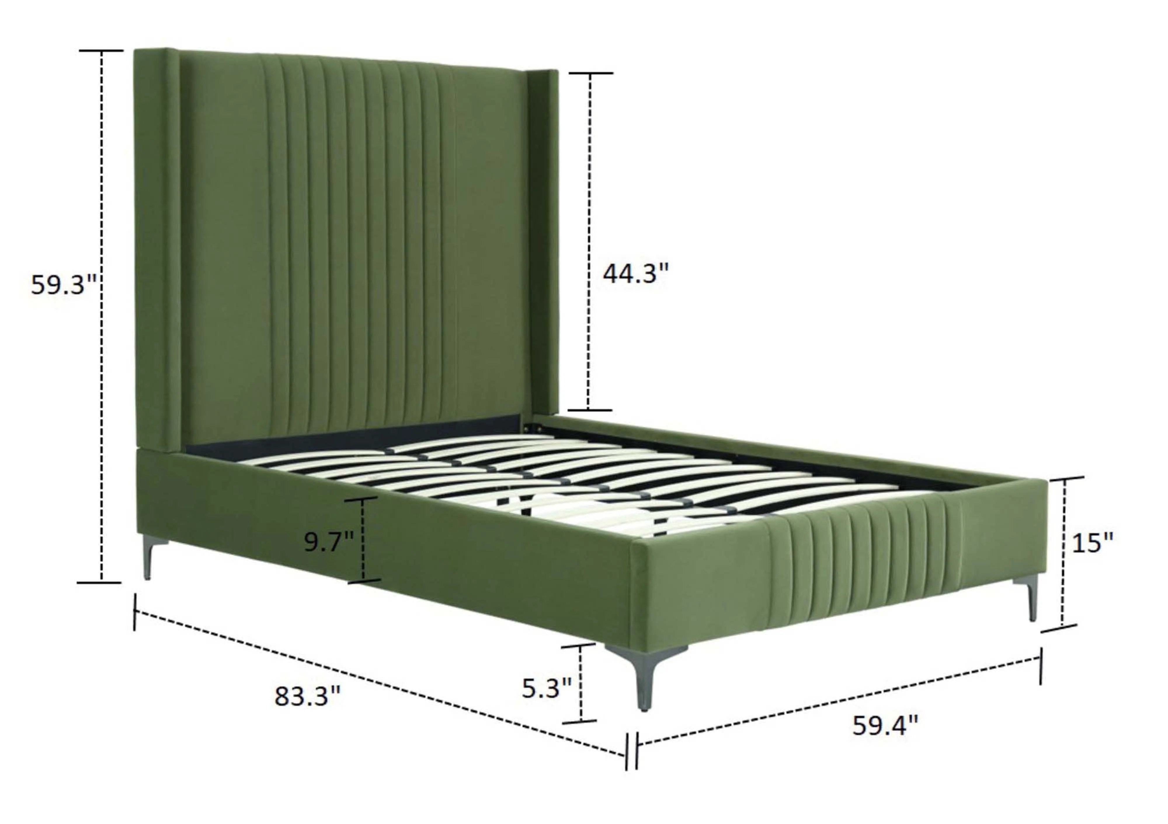 Promenade Full- Size Bed in Moss Green - Image 3