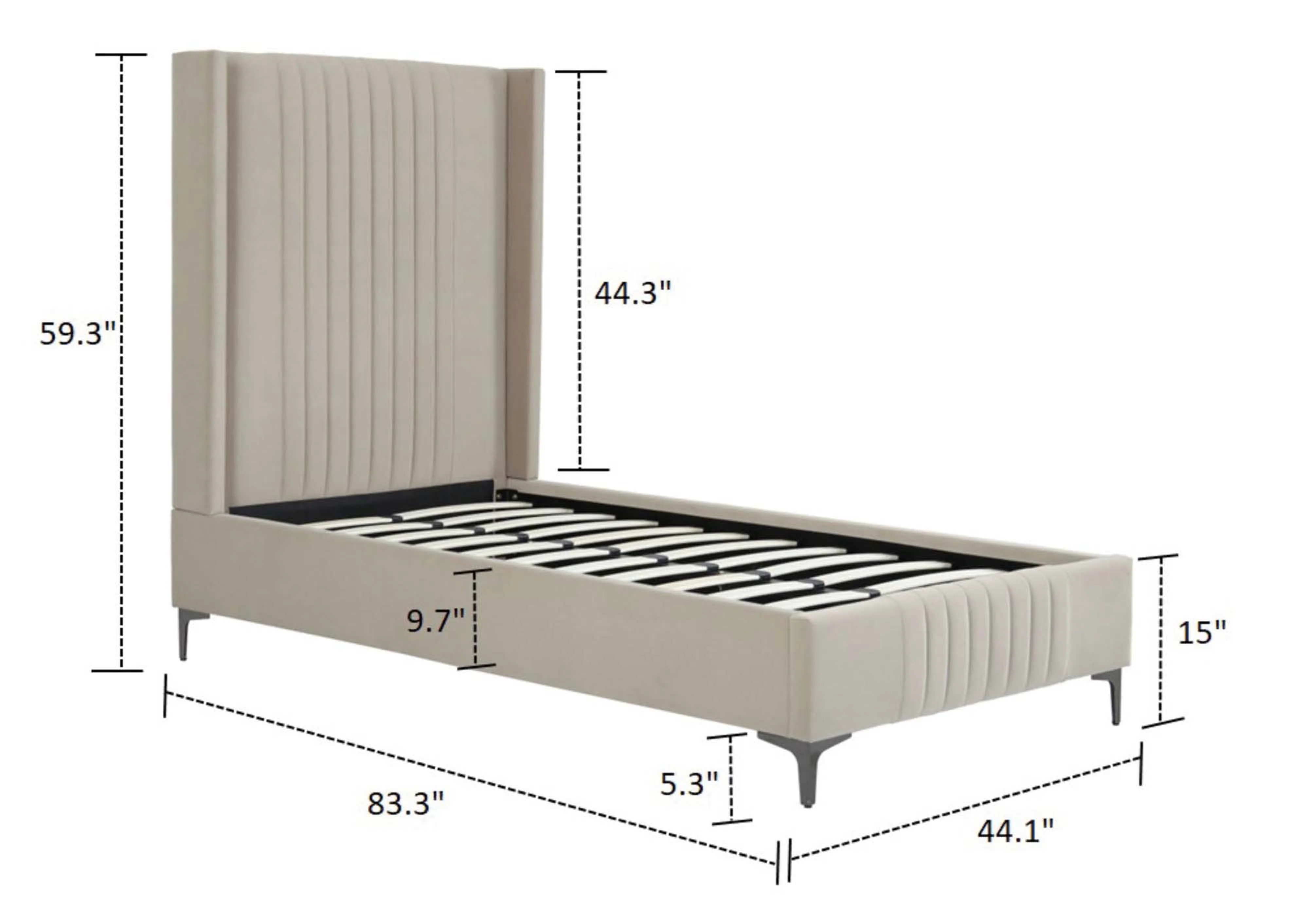 Promenade Twin-Size Bed in Rustic Taupe - Image 3