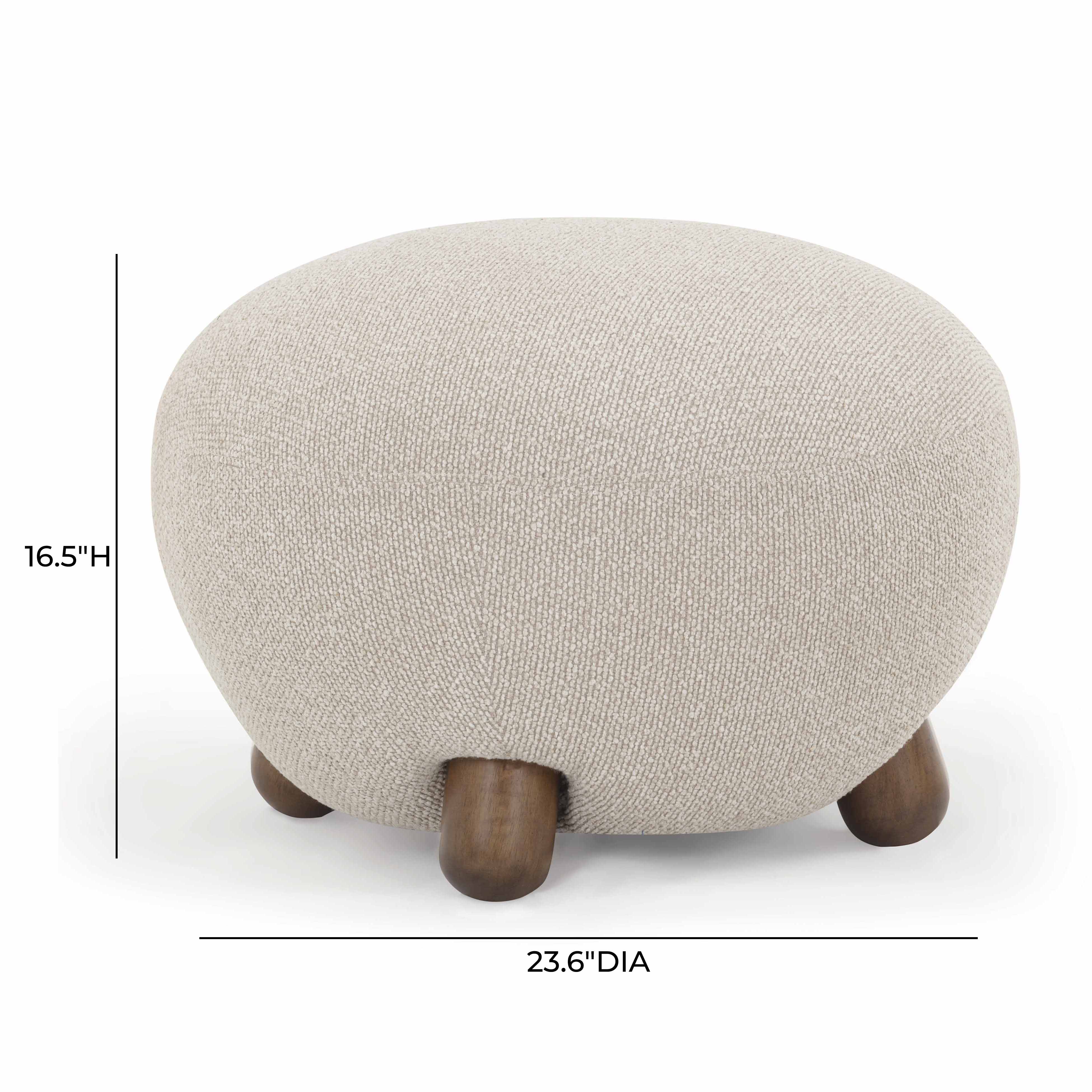 Pucker Warm Grey Boucle Ottoman - Image 6