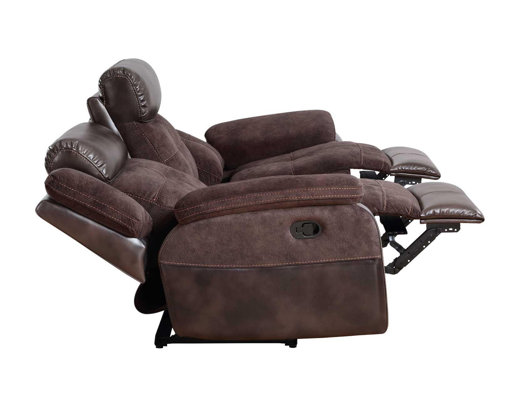 Pueblo Coffee Fabric/Leatherette 3-Piece Manual Reclining Set - Image 10