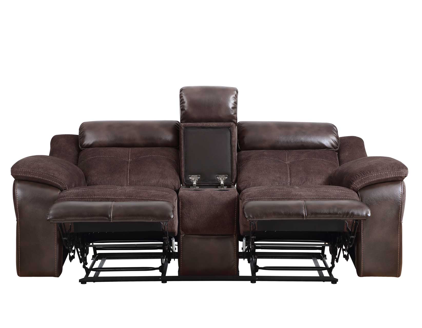 Pueblo Coffee Fabric/Leatherette 3-Piece Manual Reclining Set - Image 13