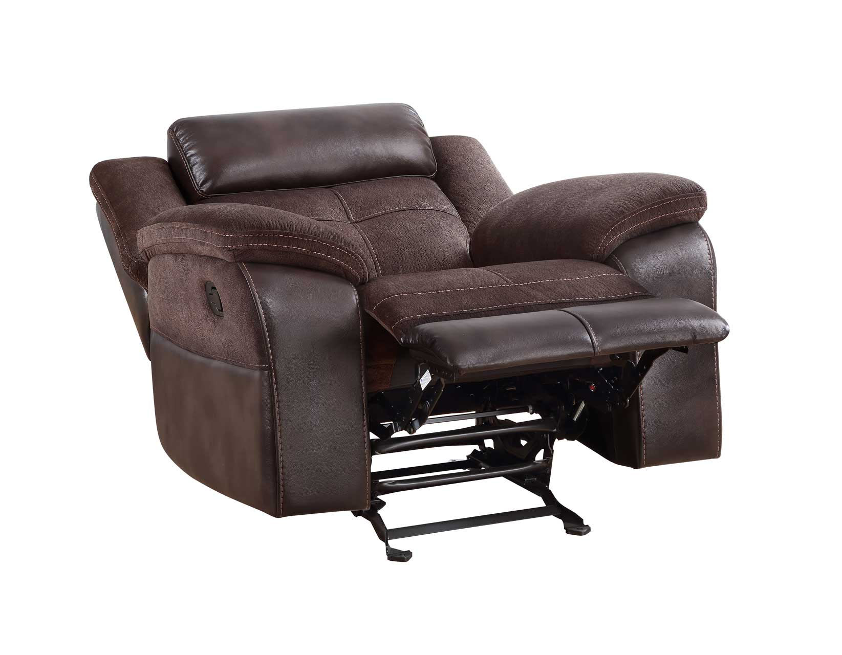 Pueblo Coffee Fabric/Leatherette 3-Piece Manual Reclining Set - Image 17