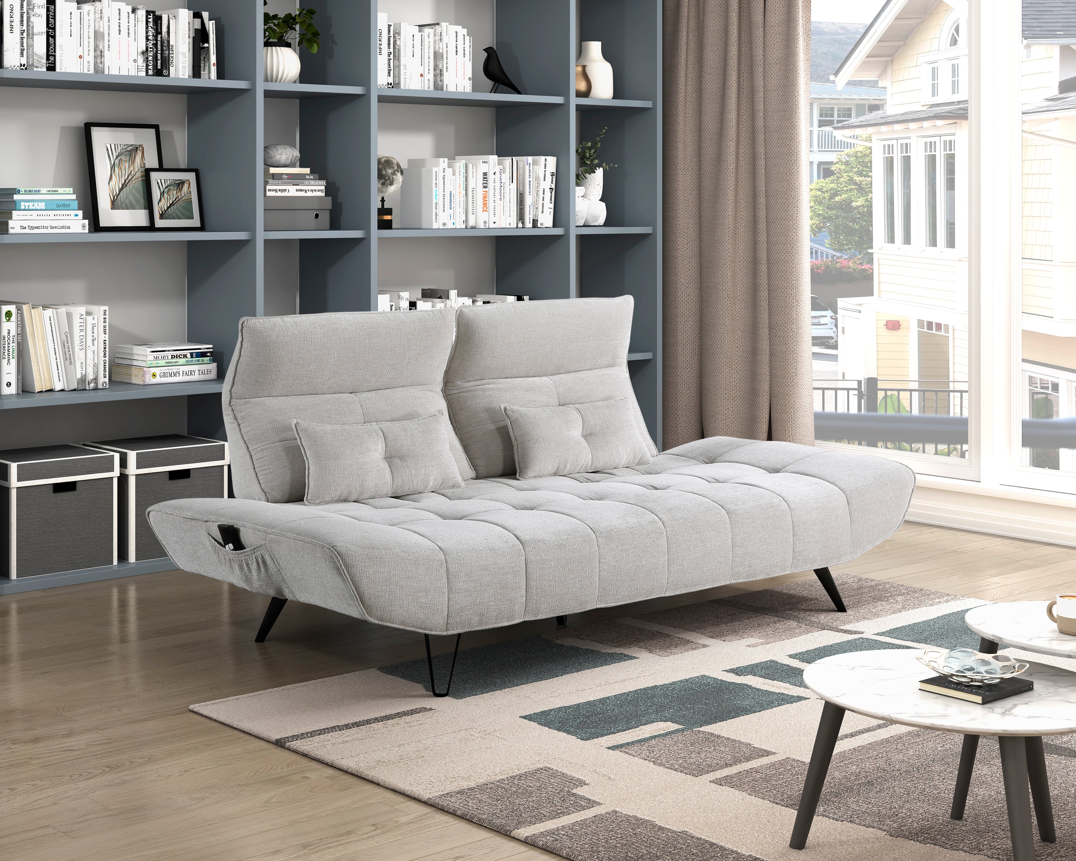 Quonsett Light Gray Sofa with Power Adjustable Seat - Image 8