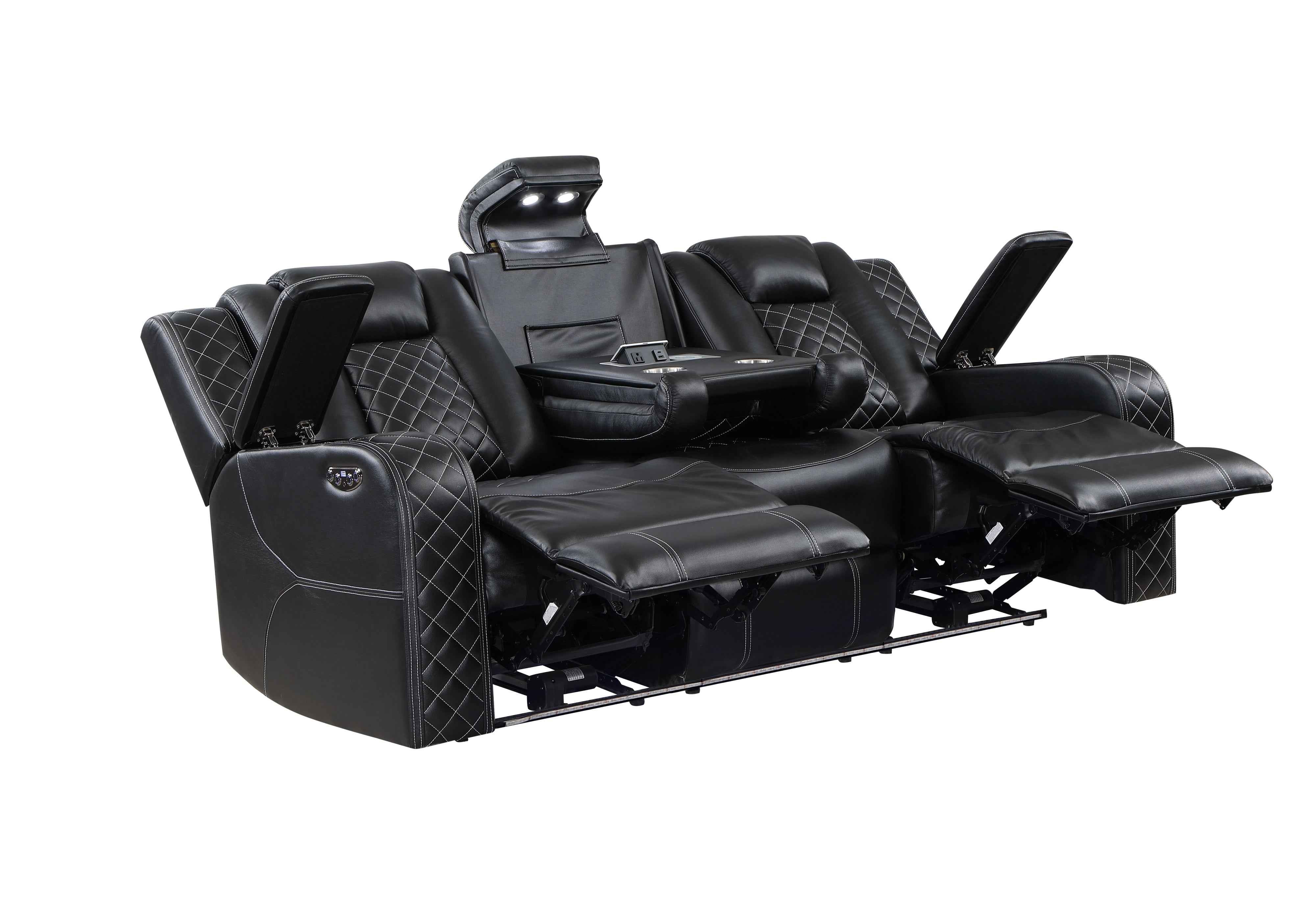 Radiant Black Power Reclining Sofa and Loveseat - Image 10