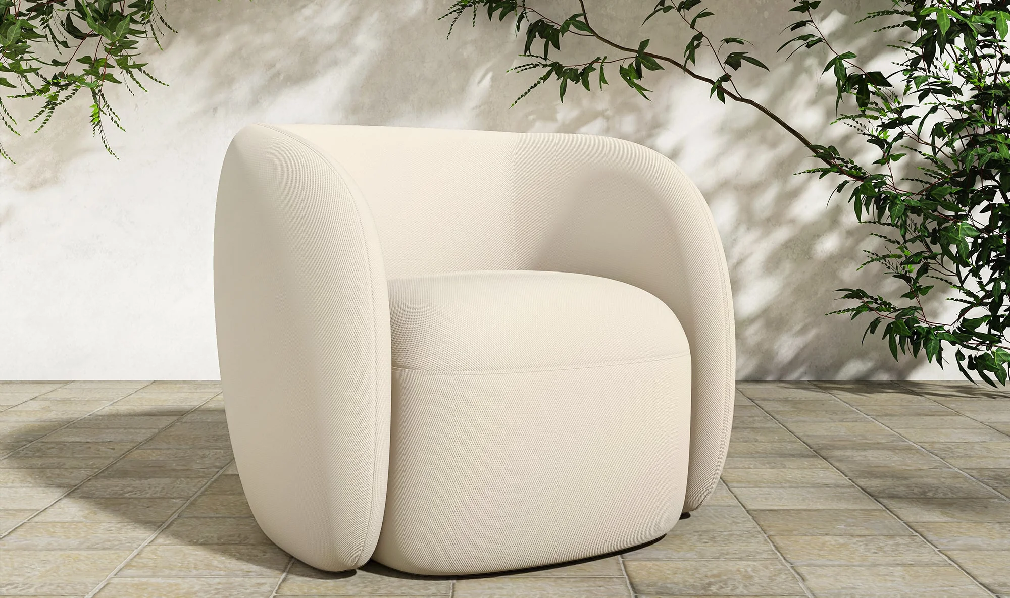 Rae Outdoor Accent Chair Cream - Image 7