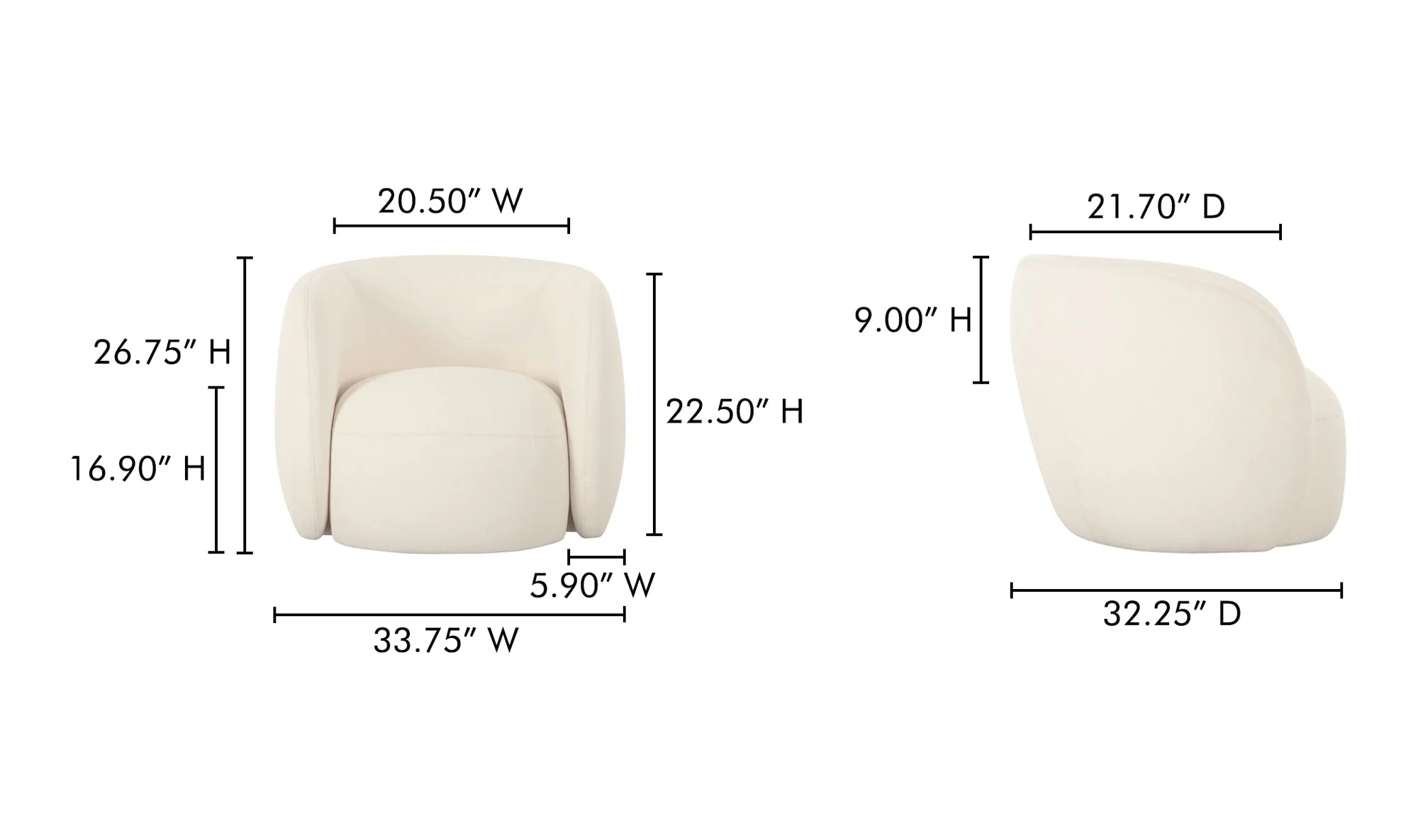 Rae Outdoor Accent Chair Cream - Image 9