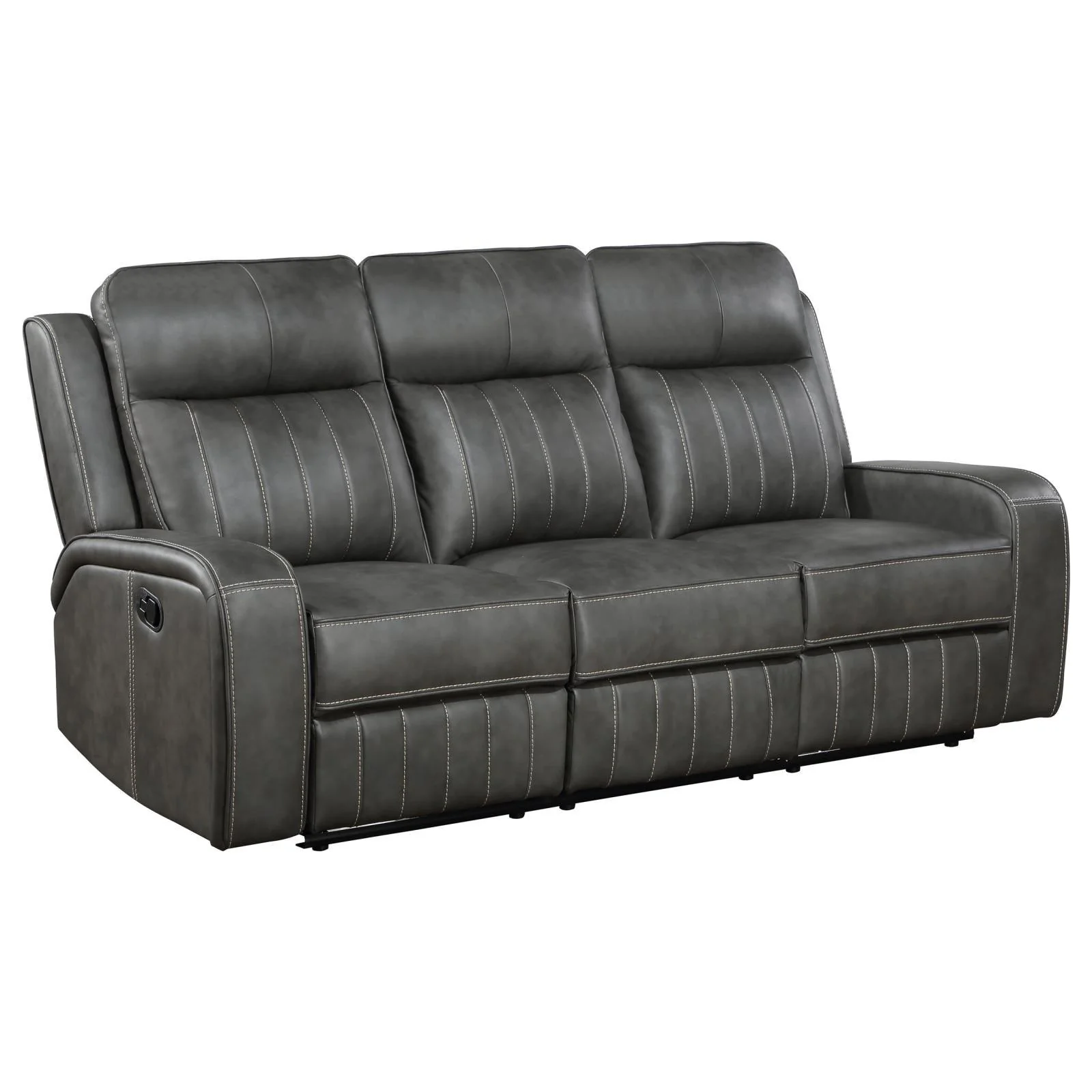 Raelynn Grey 2-Piece Upholstered Motion Reclining Sofa Set - Image 3