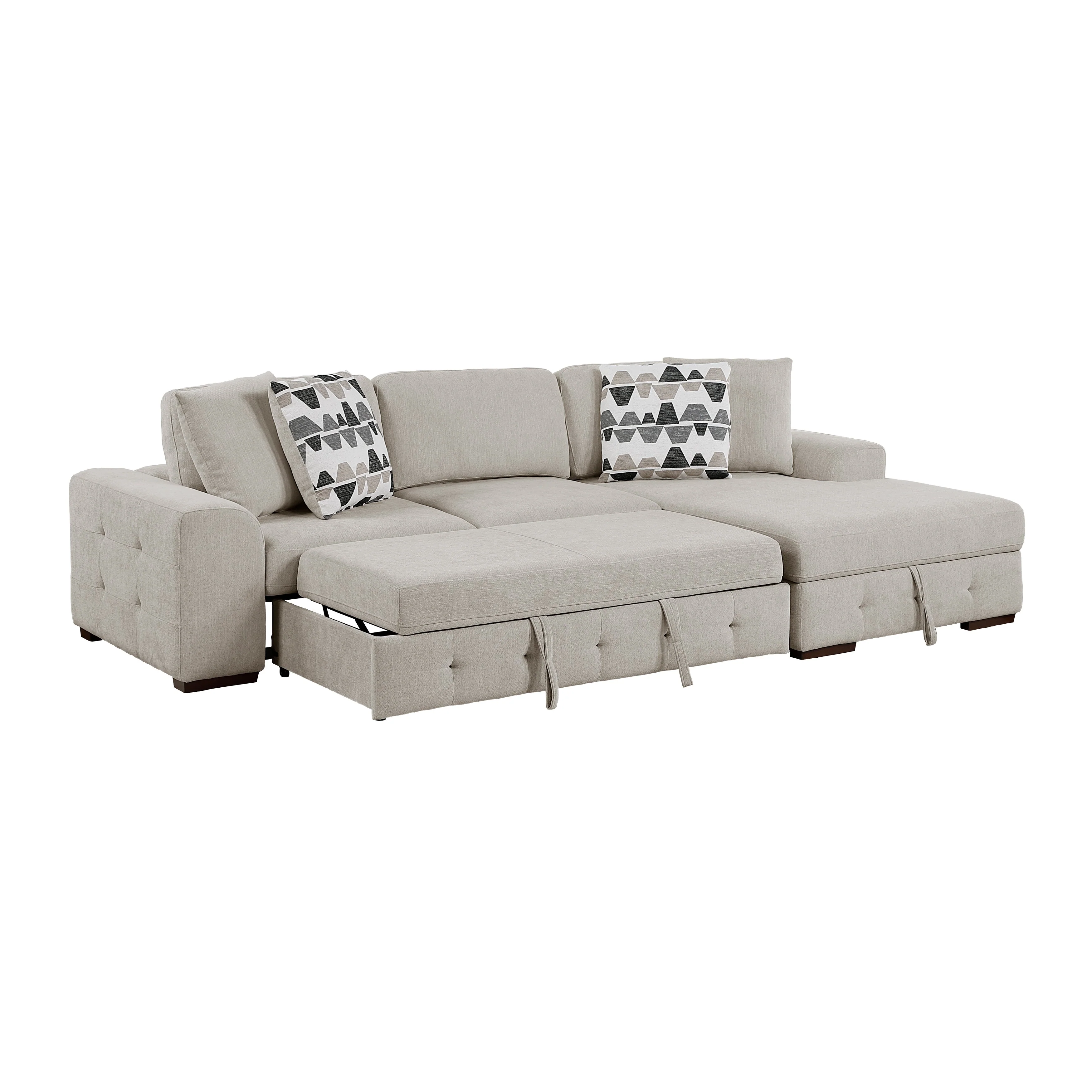 Raife Taupe 3-Piece Sectional with Right Chaise and Ottoman - Image 10
