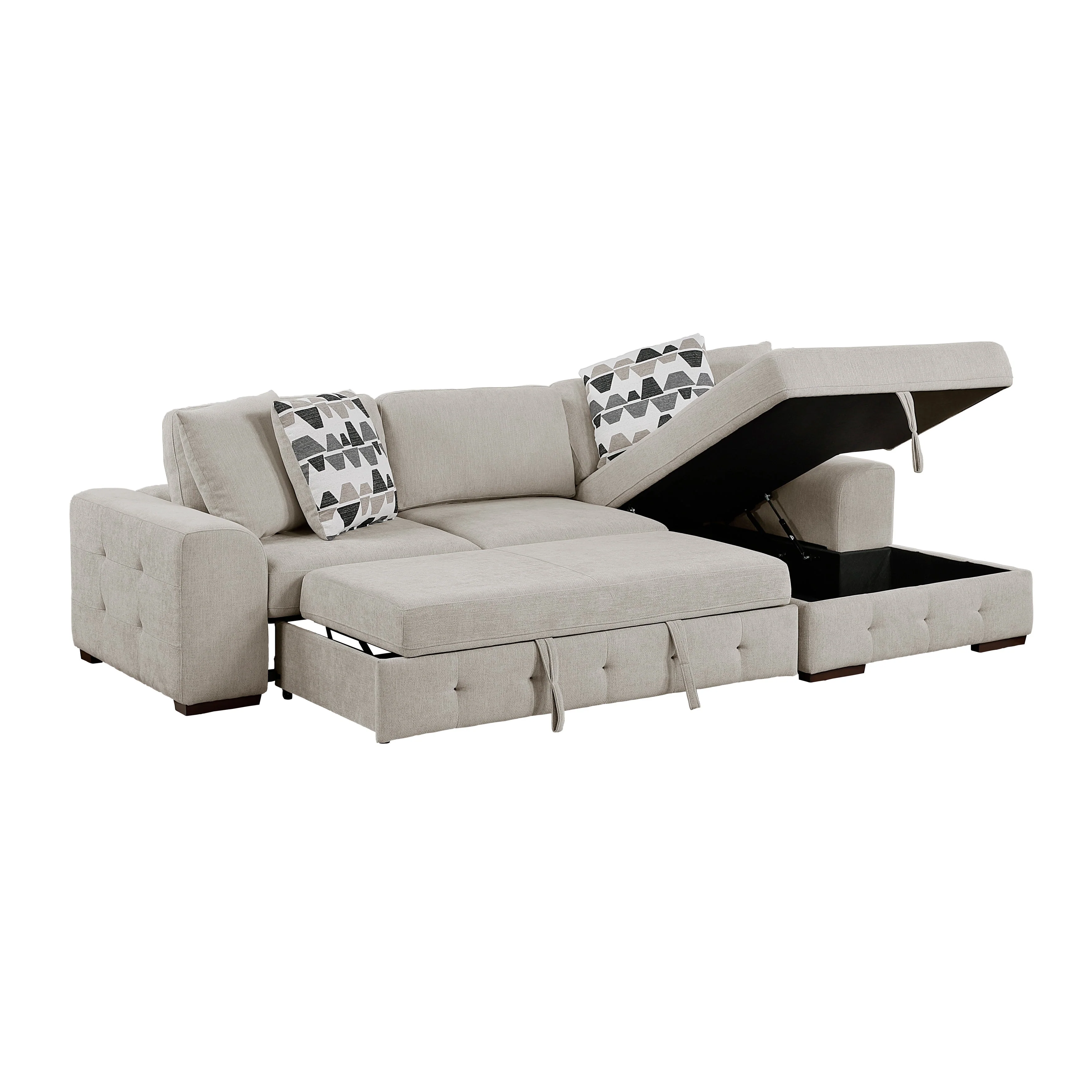 Raife Taupe 3-Piece Sectional with Right Chaise and Ottoman - Image 11