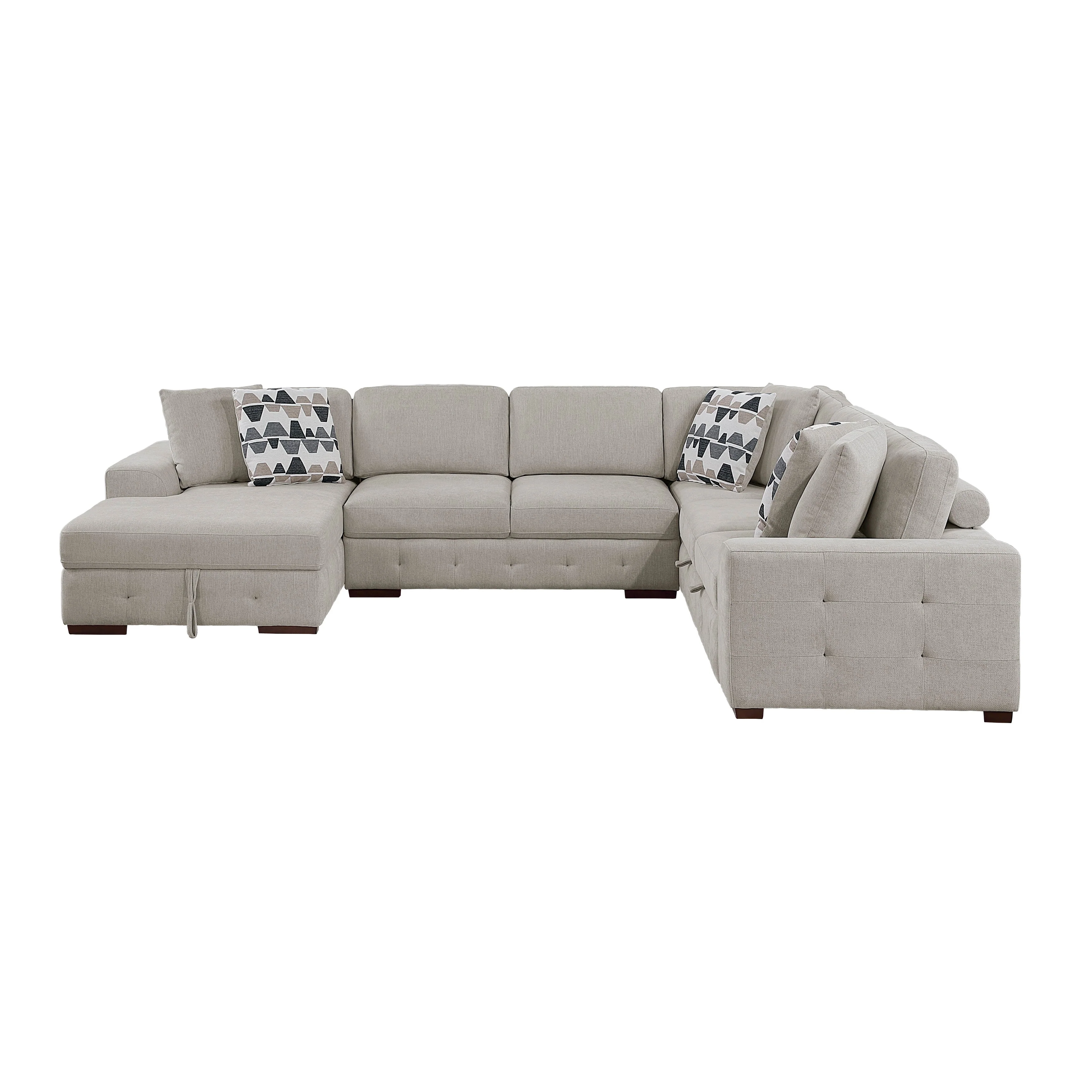Raife Taupe 4-Piece Sectional with Left Chaise - Image 4