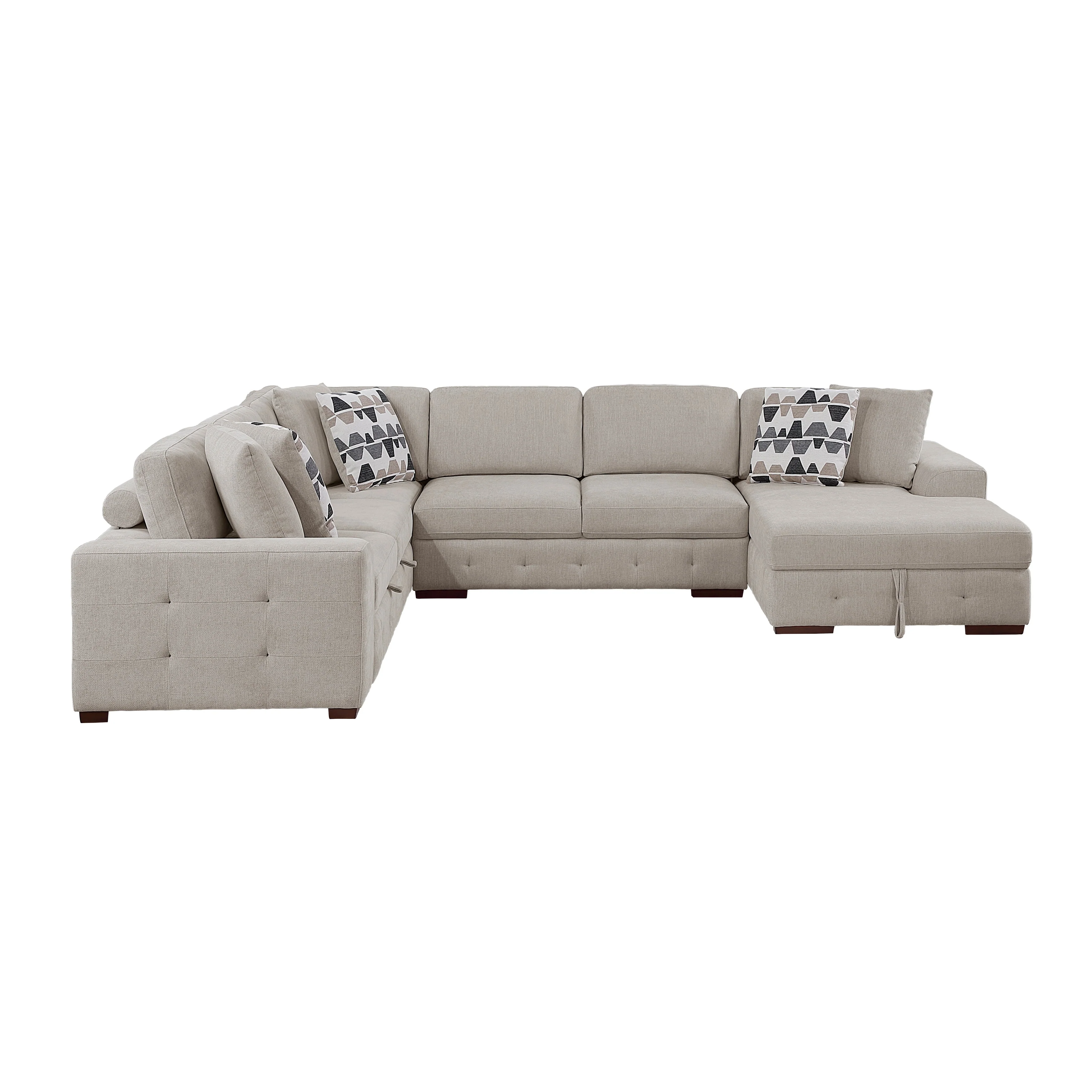 Raife Taupe 4-Piece Sectional with Right Chaise - Image 3
