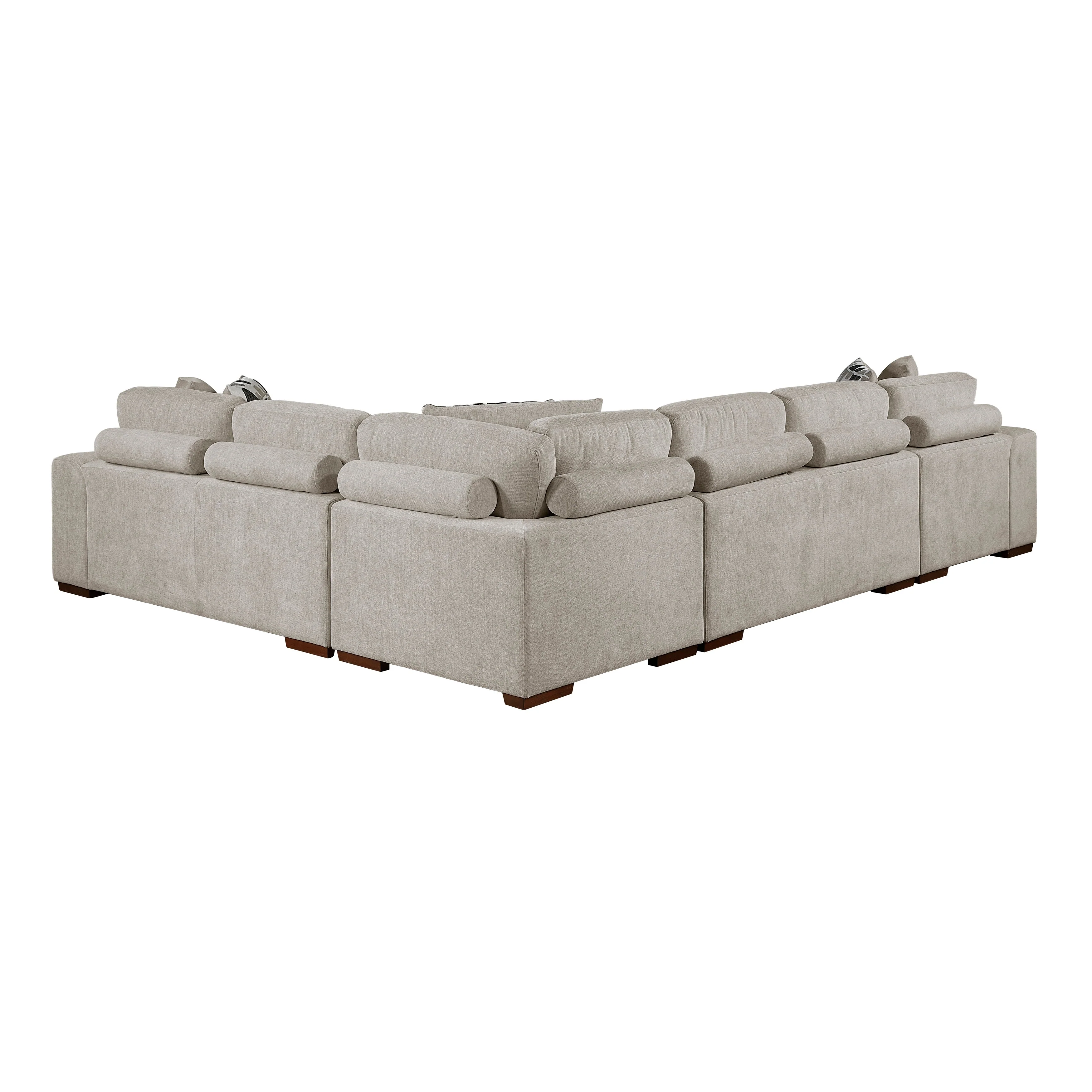 Raife Taupe 5-Piece Sectional with Left Chaise and Ottoman - Image 7