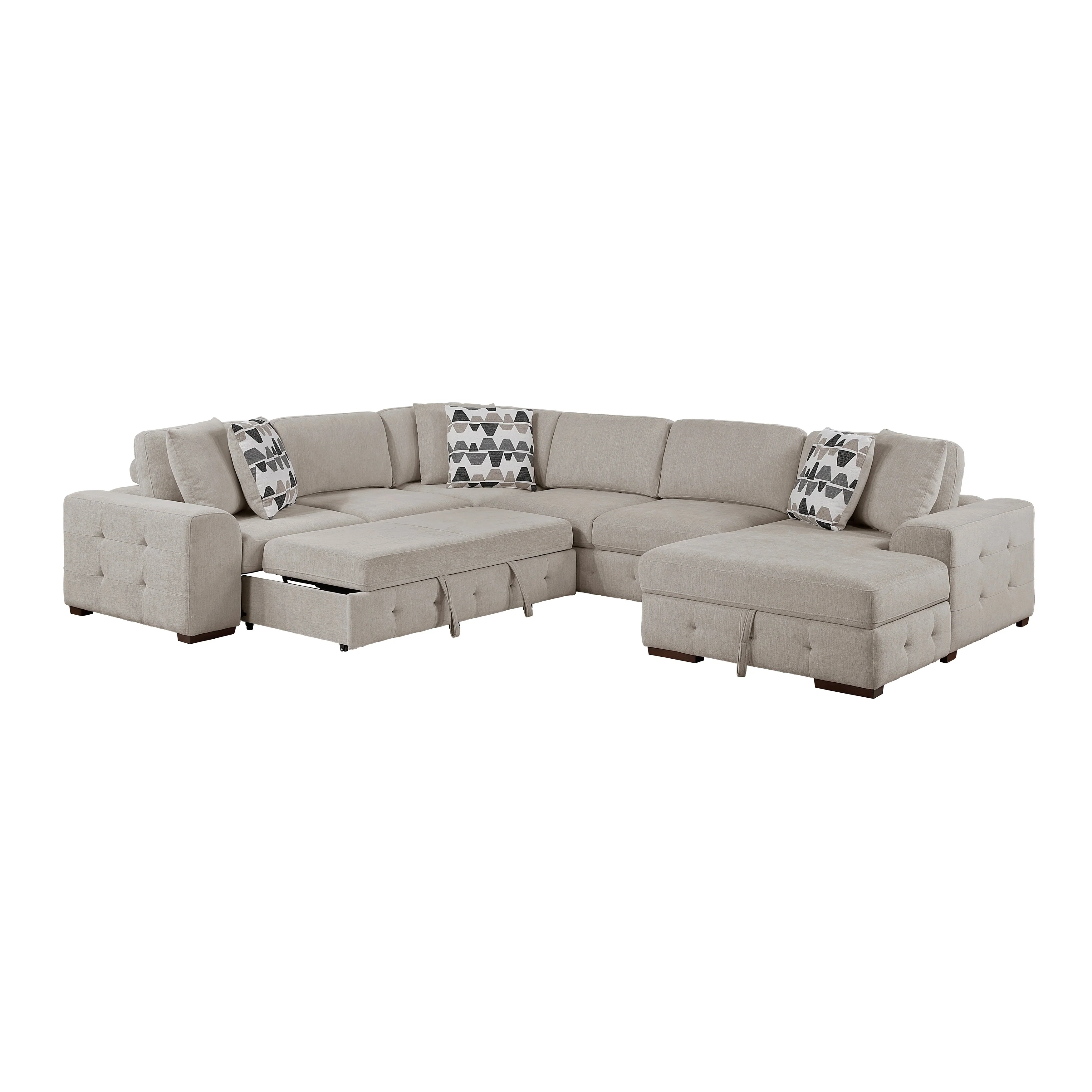 Raife Taupe 5-Piece Sectional with Right Chaise and Ottoman - Image 10