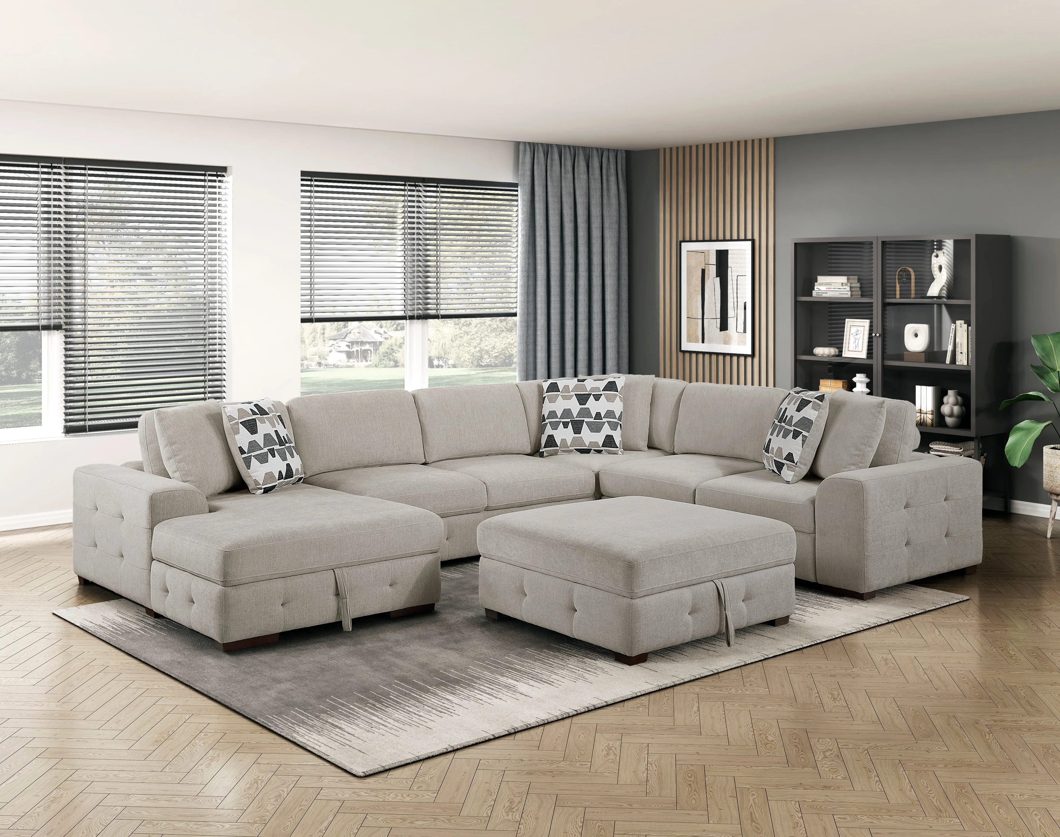 Raife Taupe Ottoman - Image 3