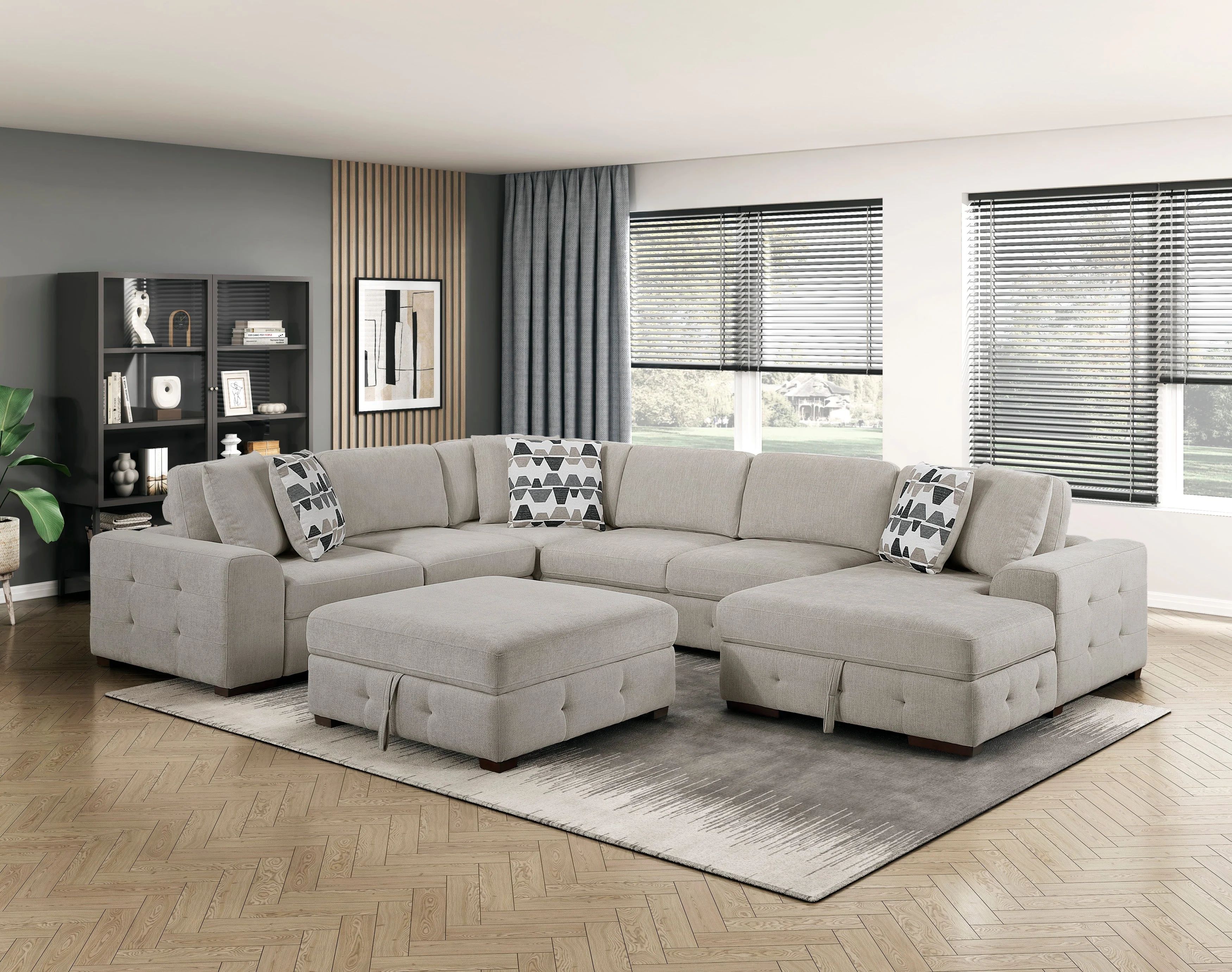 Raife Taupe Ottoman - Image 4