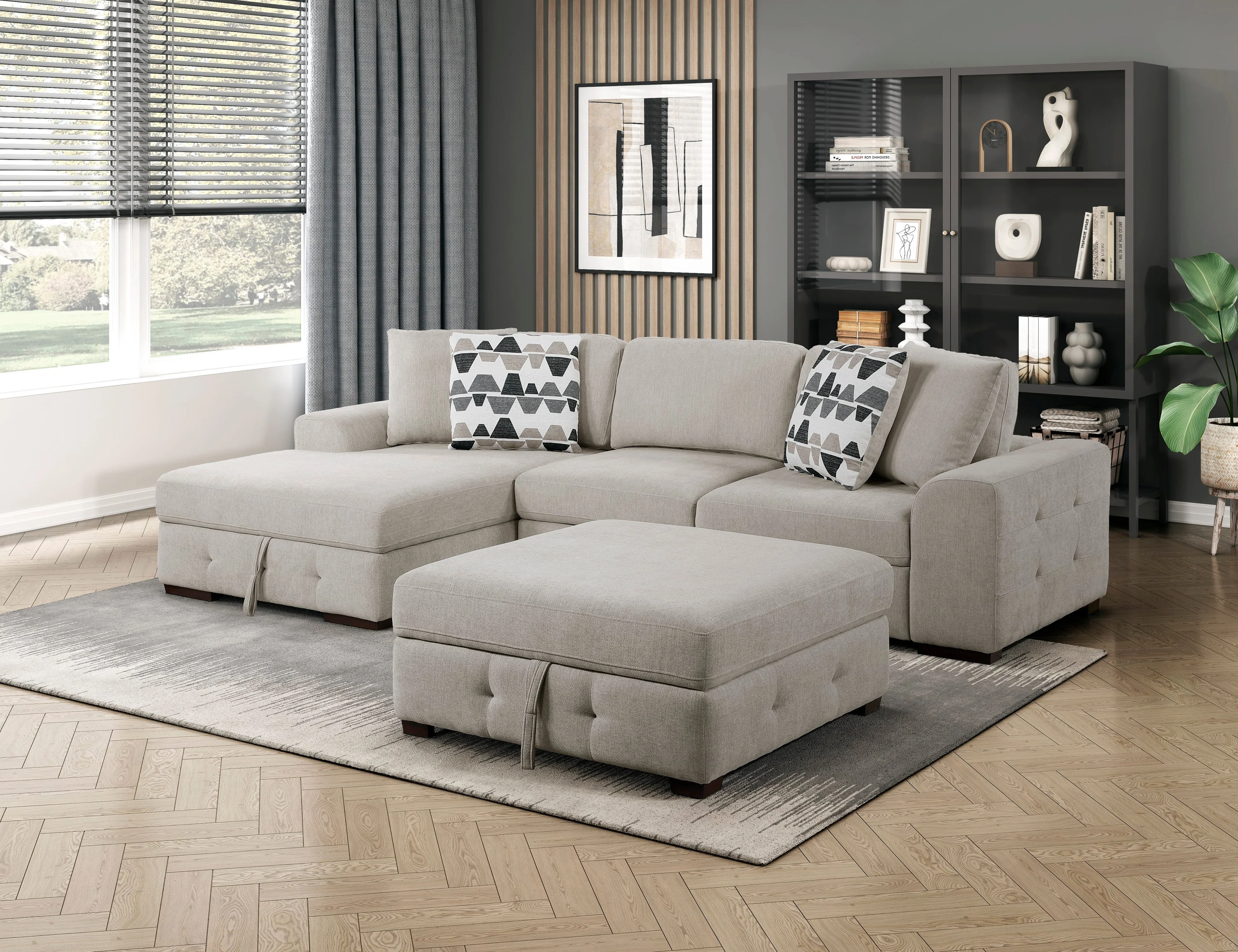 Raife Taupe Ottoman - Image 5