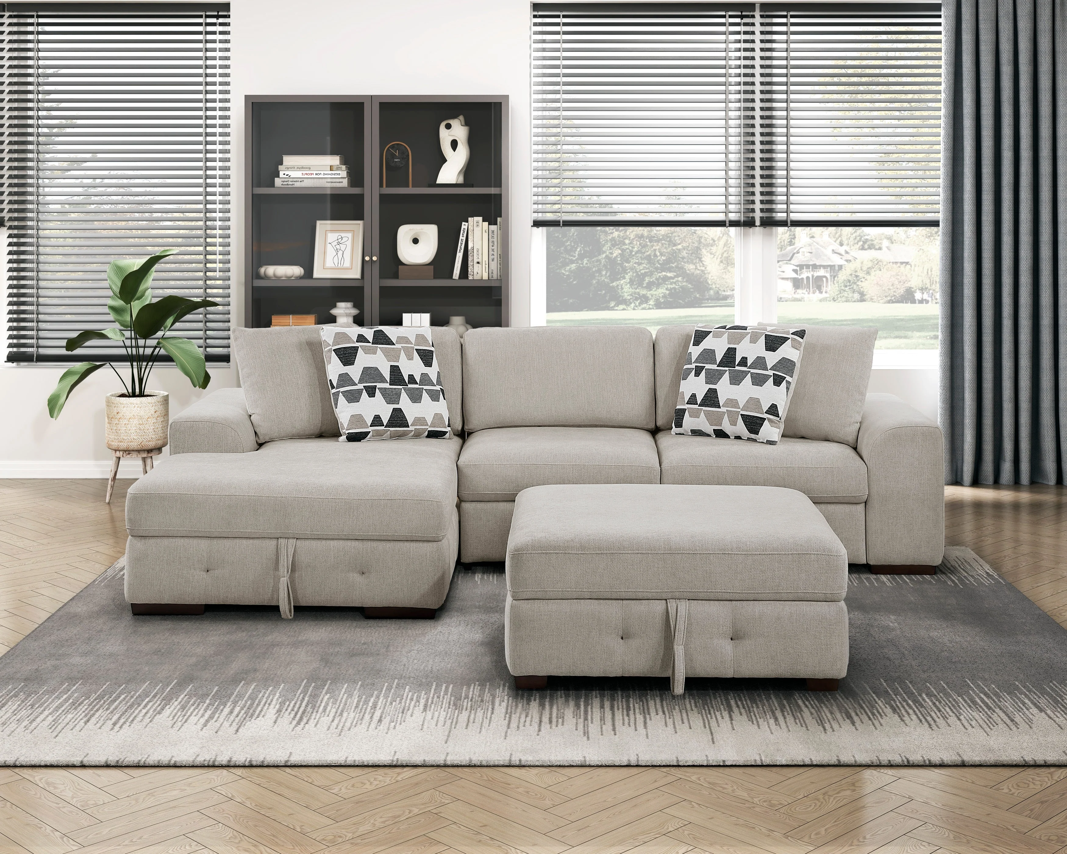 Raife Taupe Ottoman - Image 7