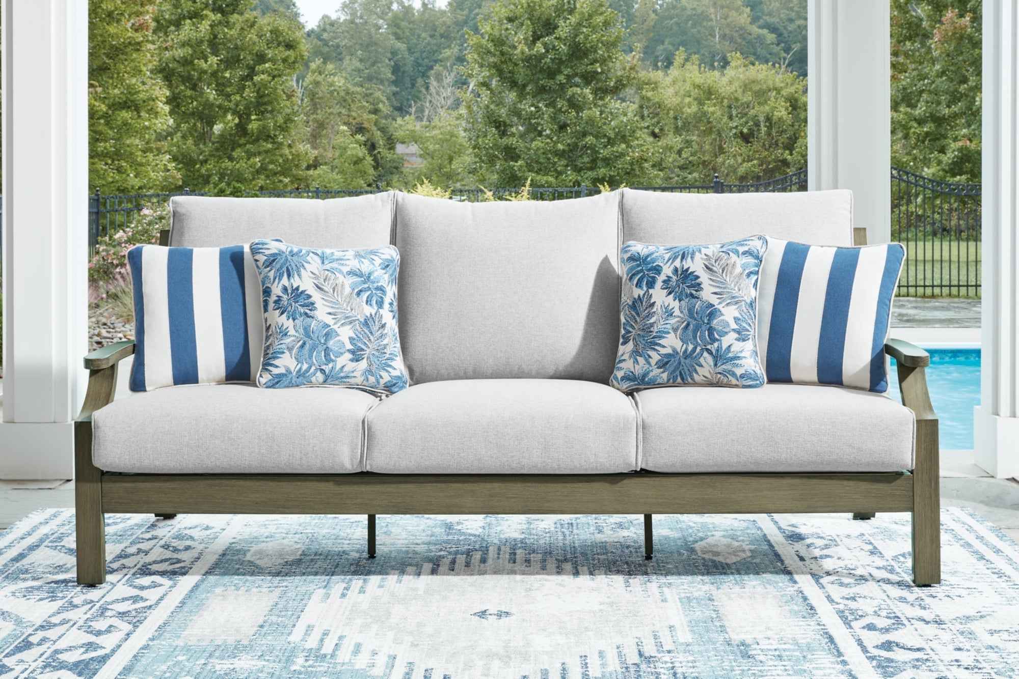 Rainier Ranch Brown/Beige Outdoor Sofa and Loveseat - Image 21