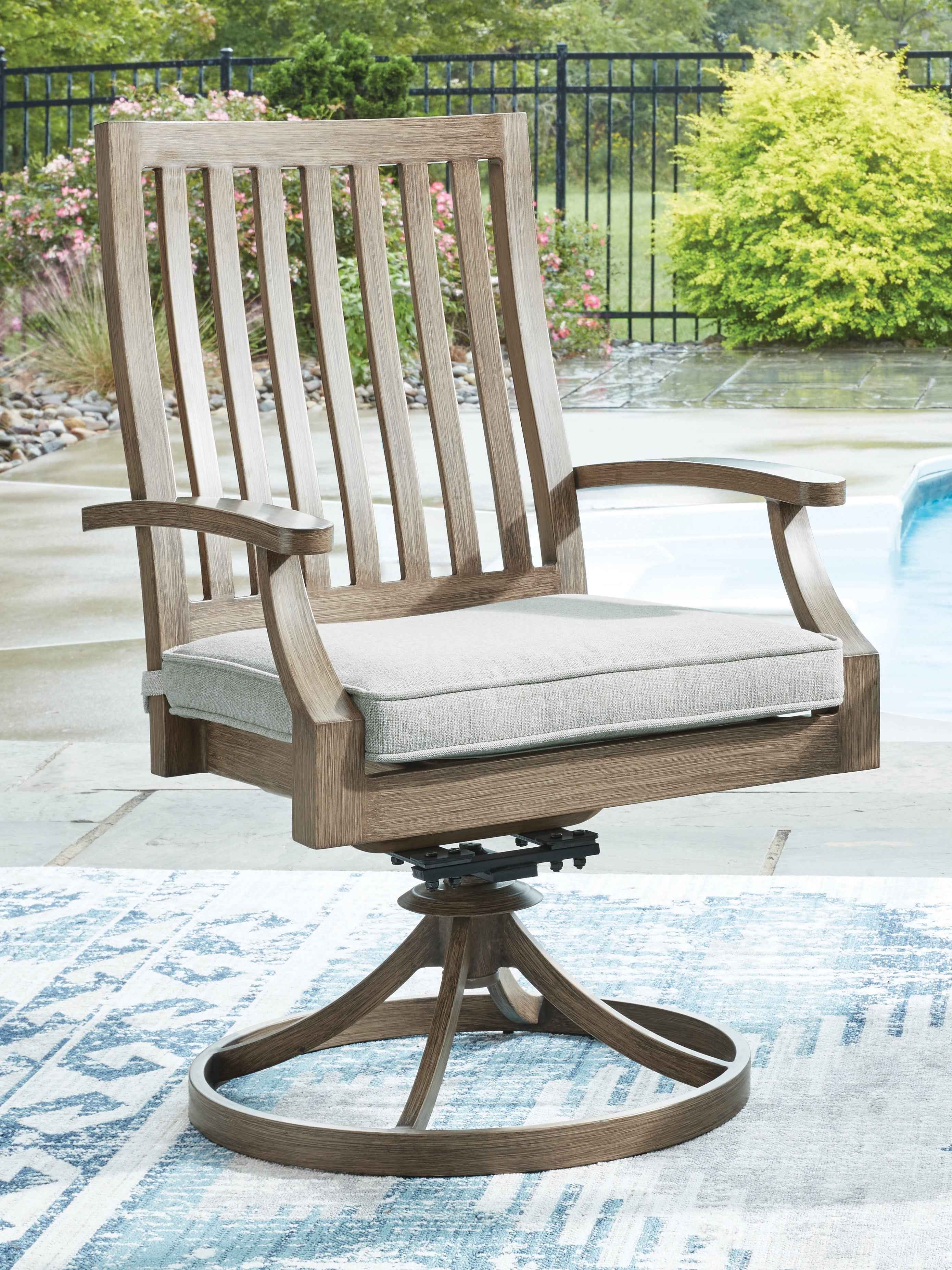 Rainier Ranch Brown/Beige Outdoor Dining Table and 4 Chairs - Image 10
