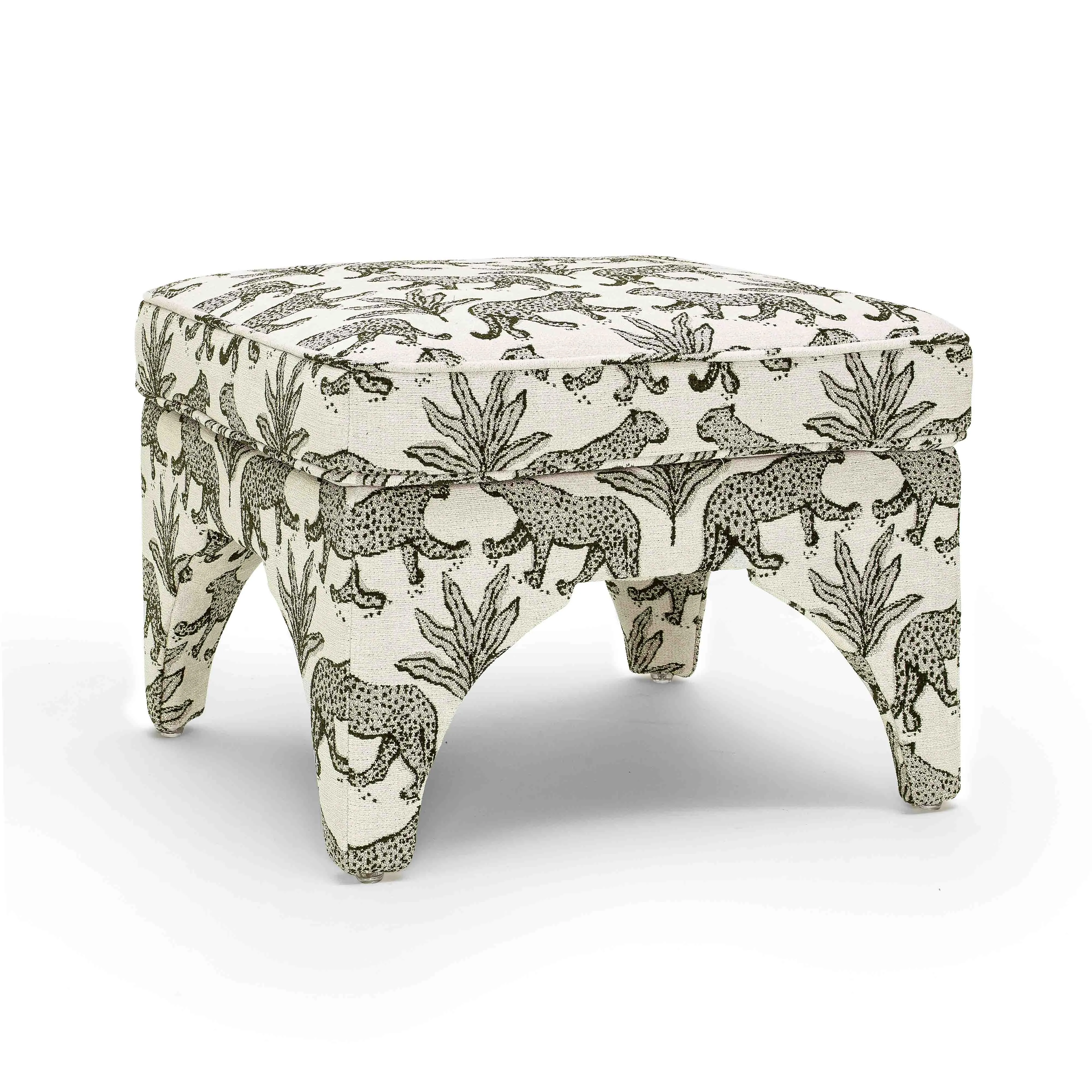 Raji Leopard Jacquard Ottoman