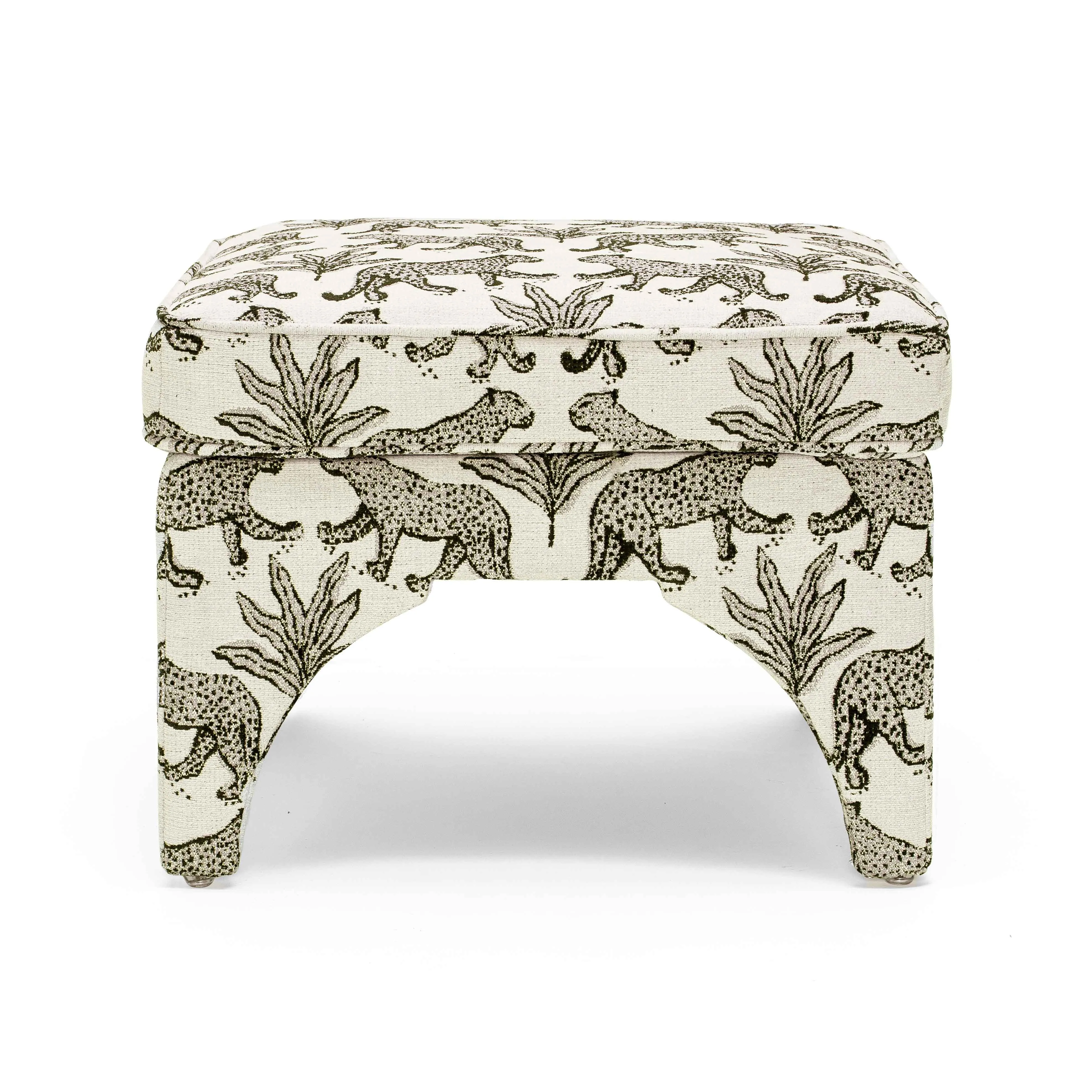 Raji Leopard Jacquard Ottoman - Image 3