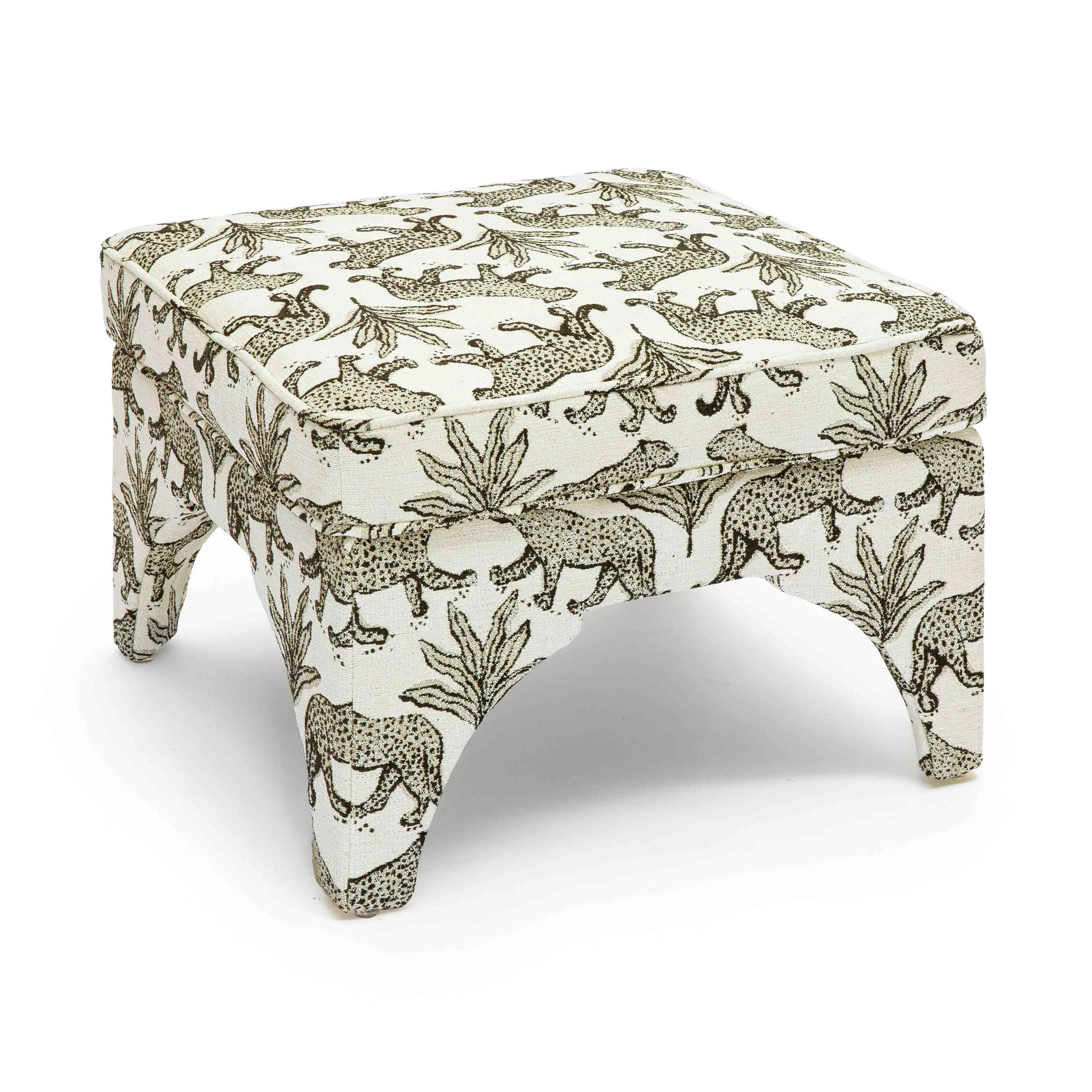 Raji Leopard Jacquard Ottoman - Image 4