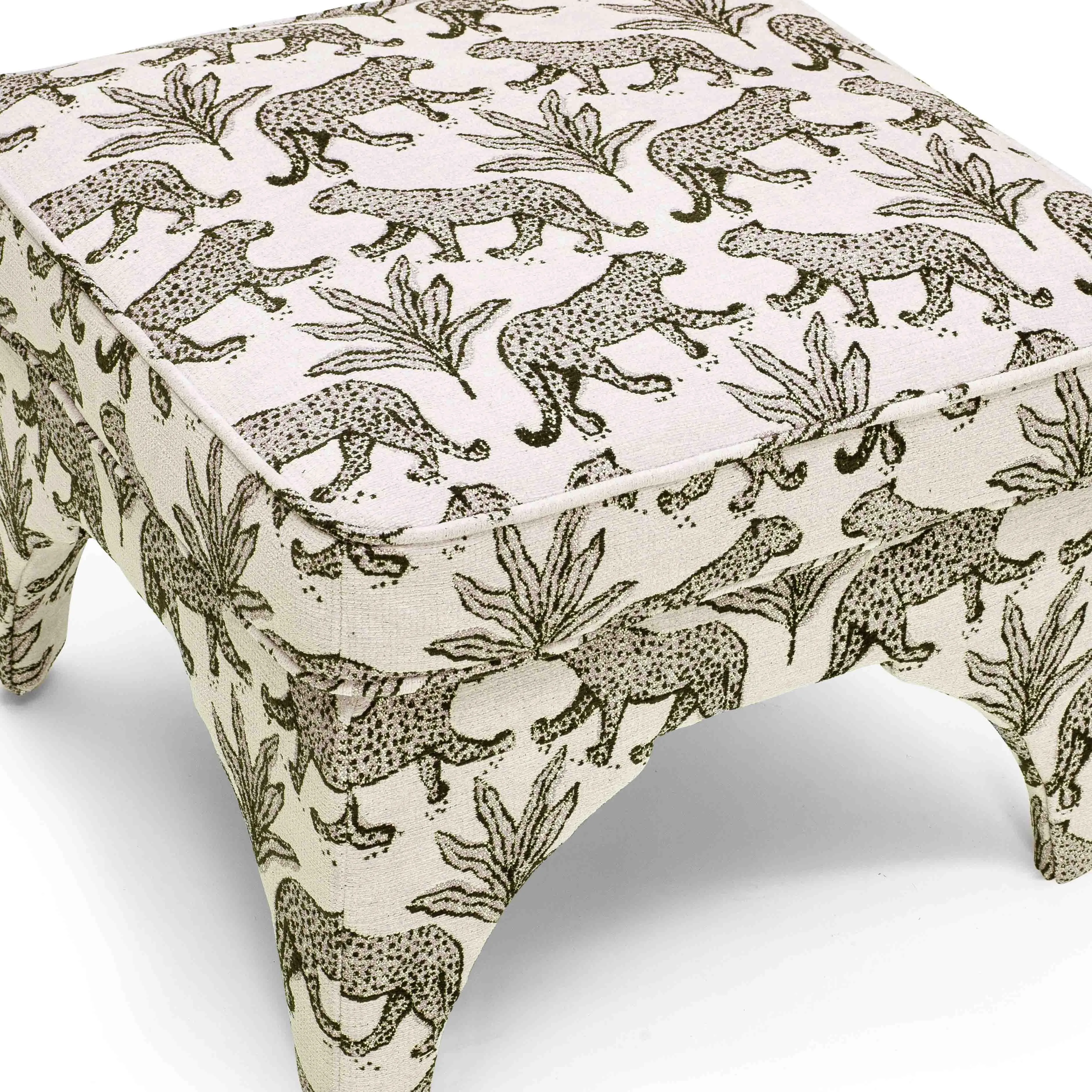 Raji Leopard Jacquard Ottoman - Image 5