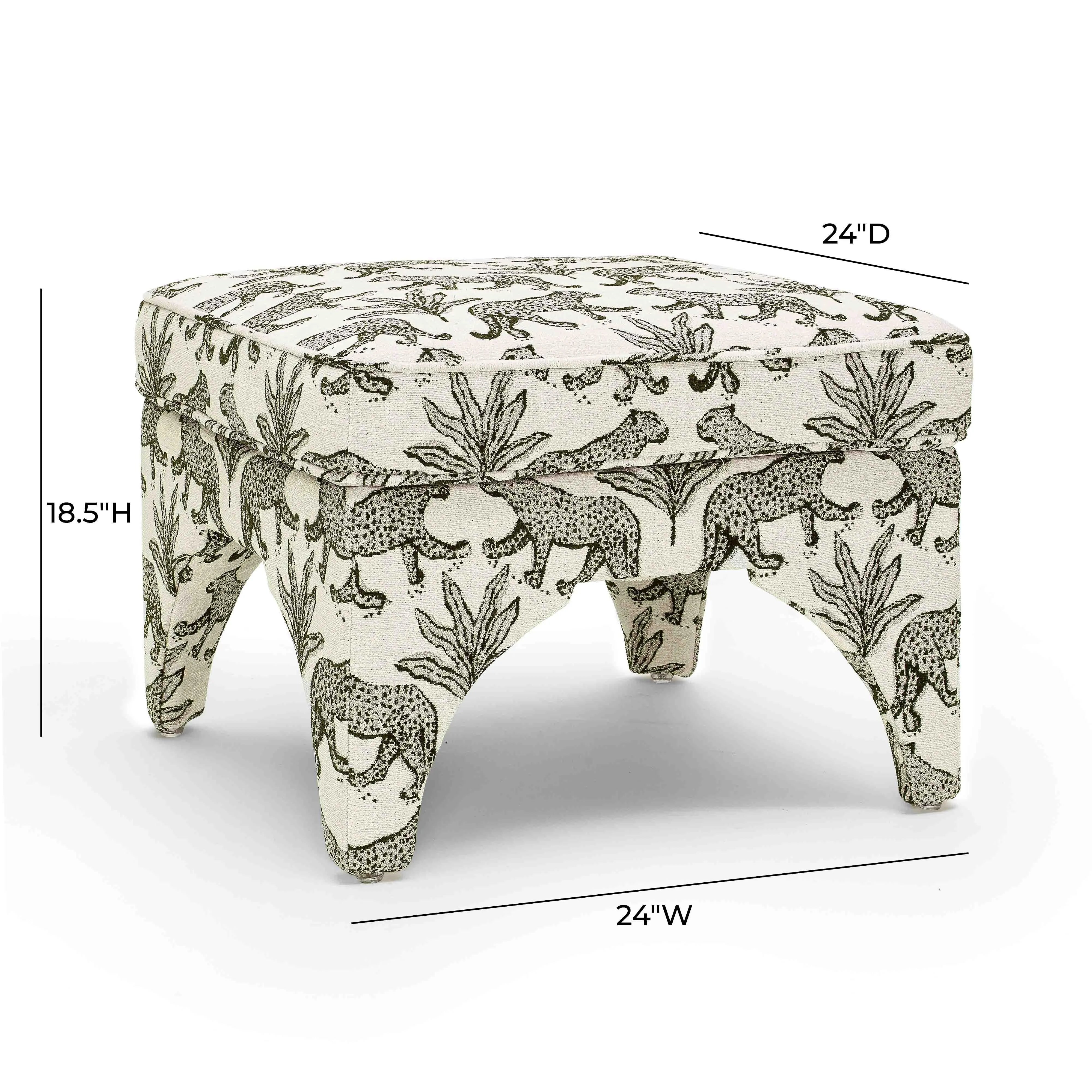 Raji Leopard Jacquard Ottoman - Image 6