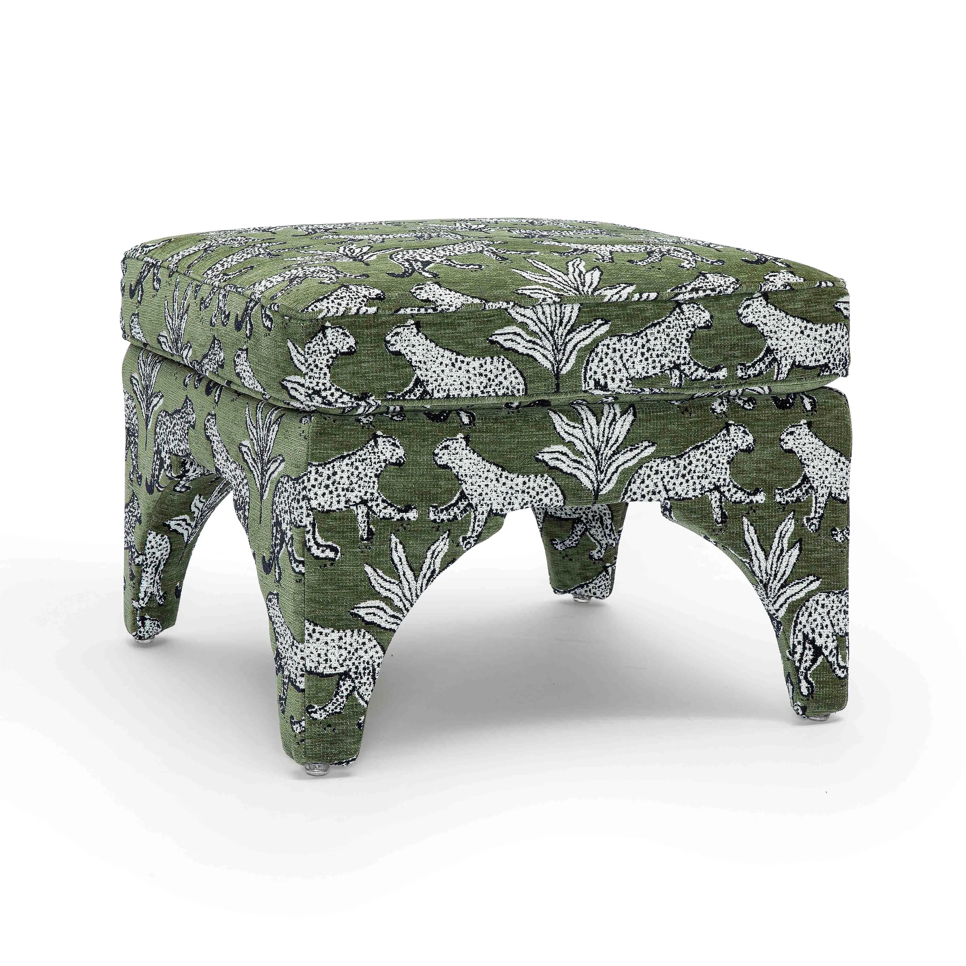 Raji Leopard Jacquard Ottoman - Image 8