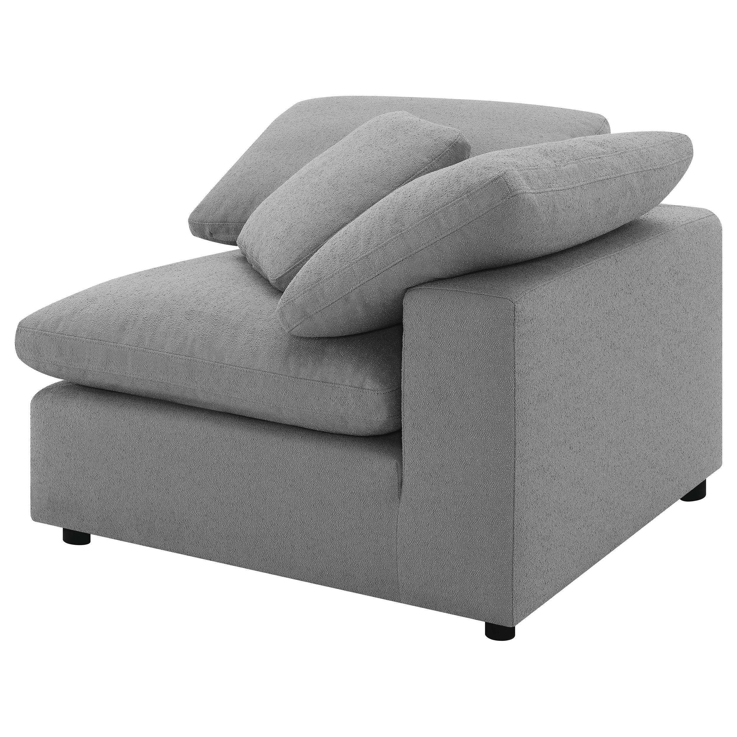 Raleigh Gray Boucle Upholstered Corner Chair - Image 5