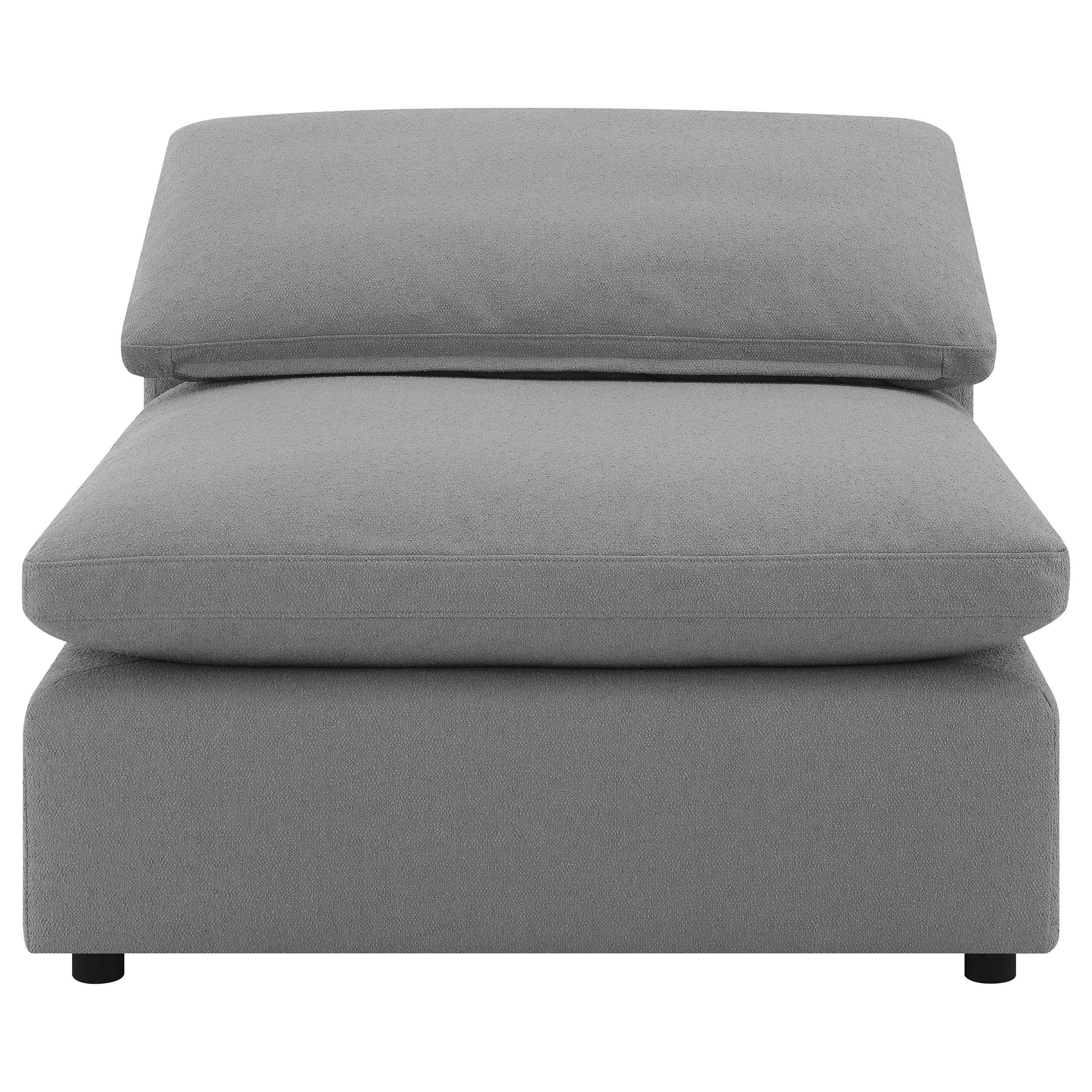 Raleigh Grey Boucle Upholstered Armless Chair - Image 2