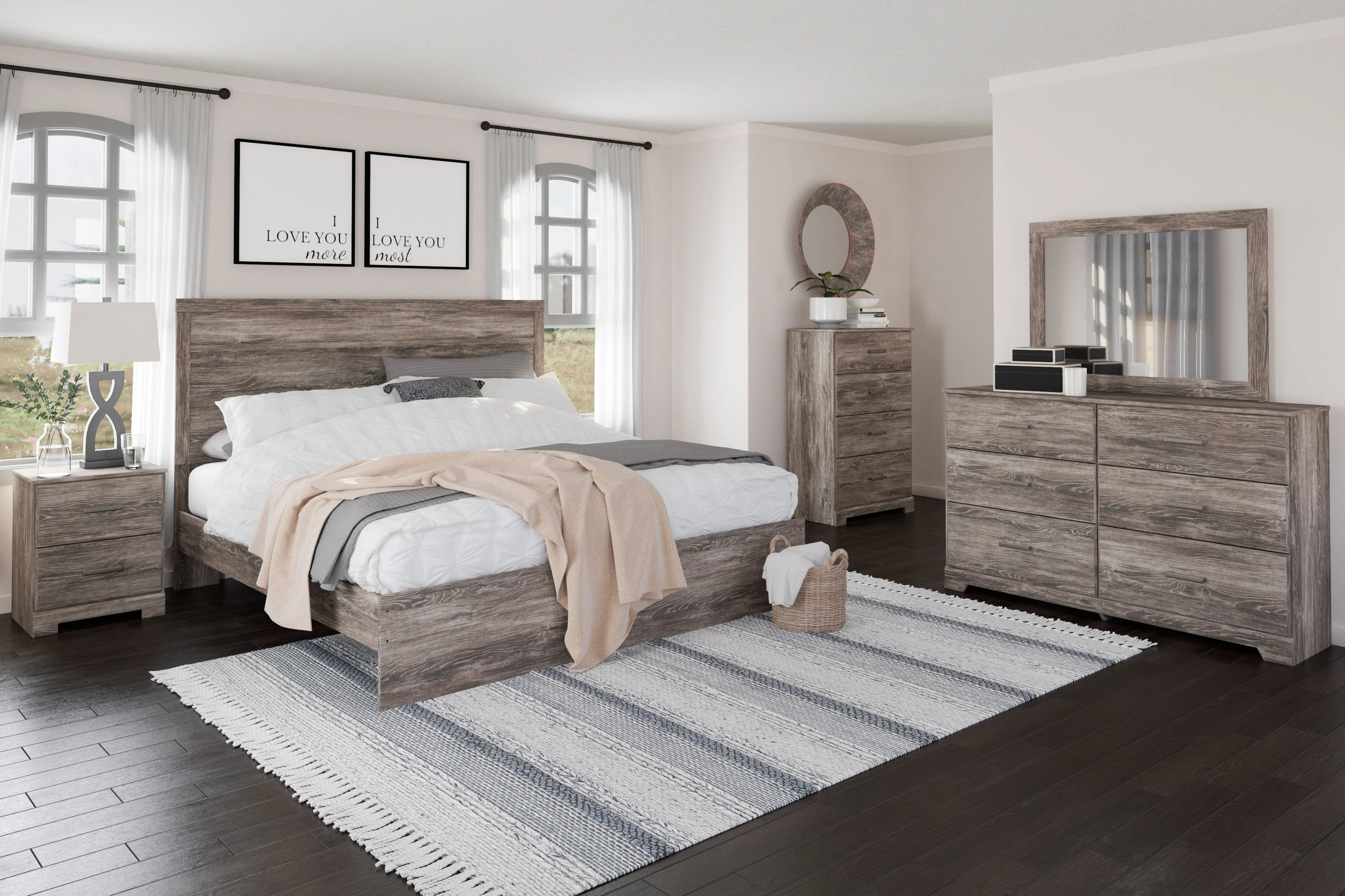 Ralinksi Gray Panel Bedroom Set