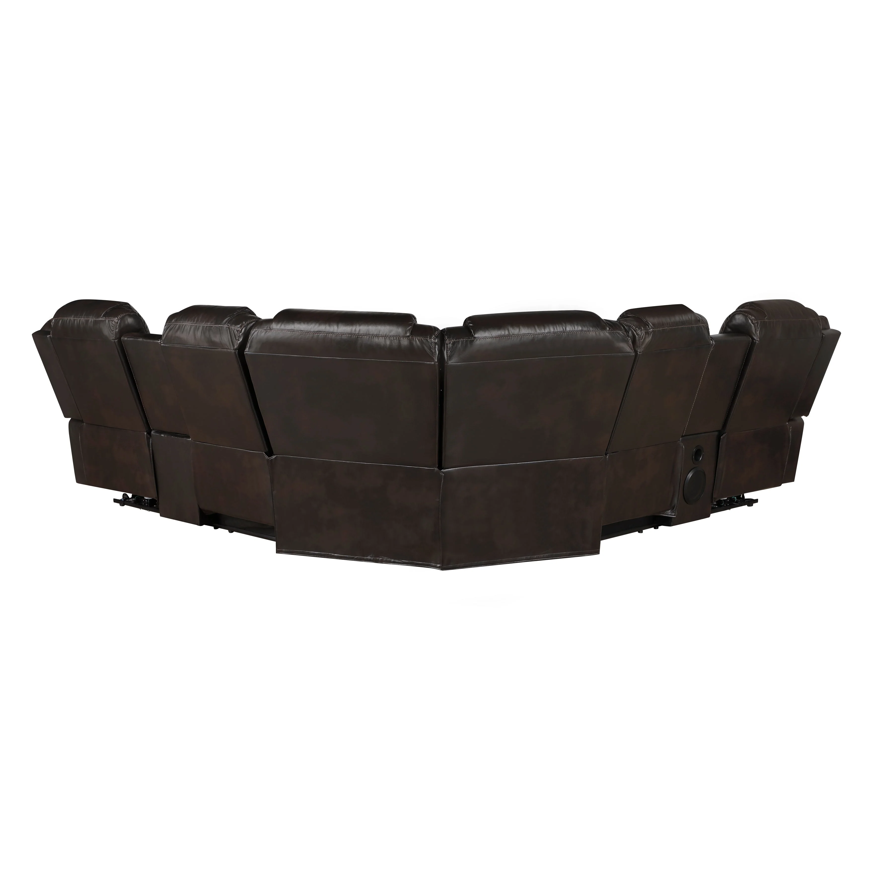 Ramone Dark Brown 3-Piece Power Reclining Sectional with Consoles - Image 8