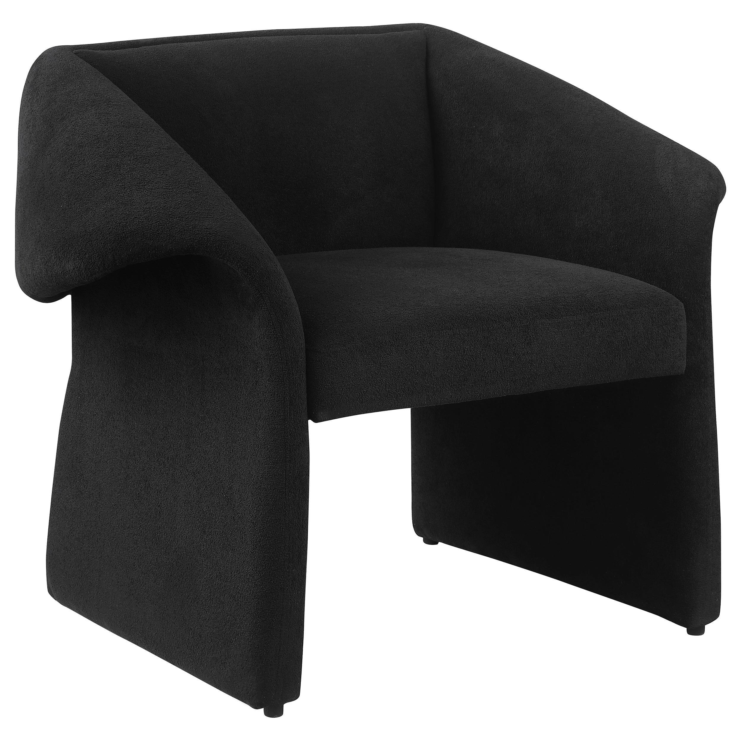 Ramsey Black Upholstered Sloped Arm Accent Chair - Image 2