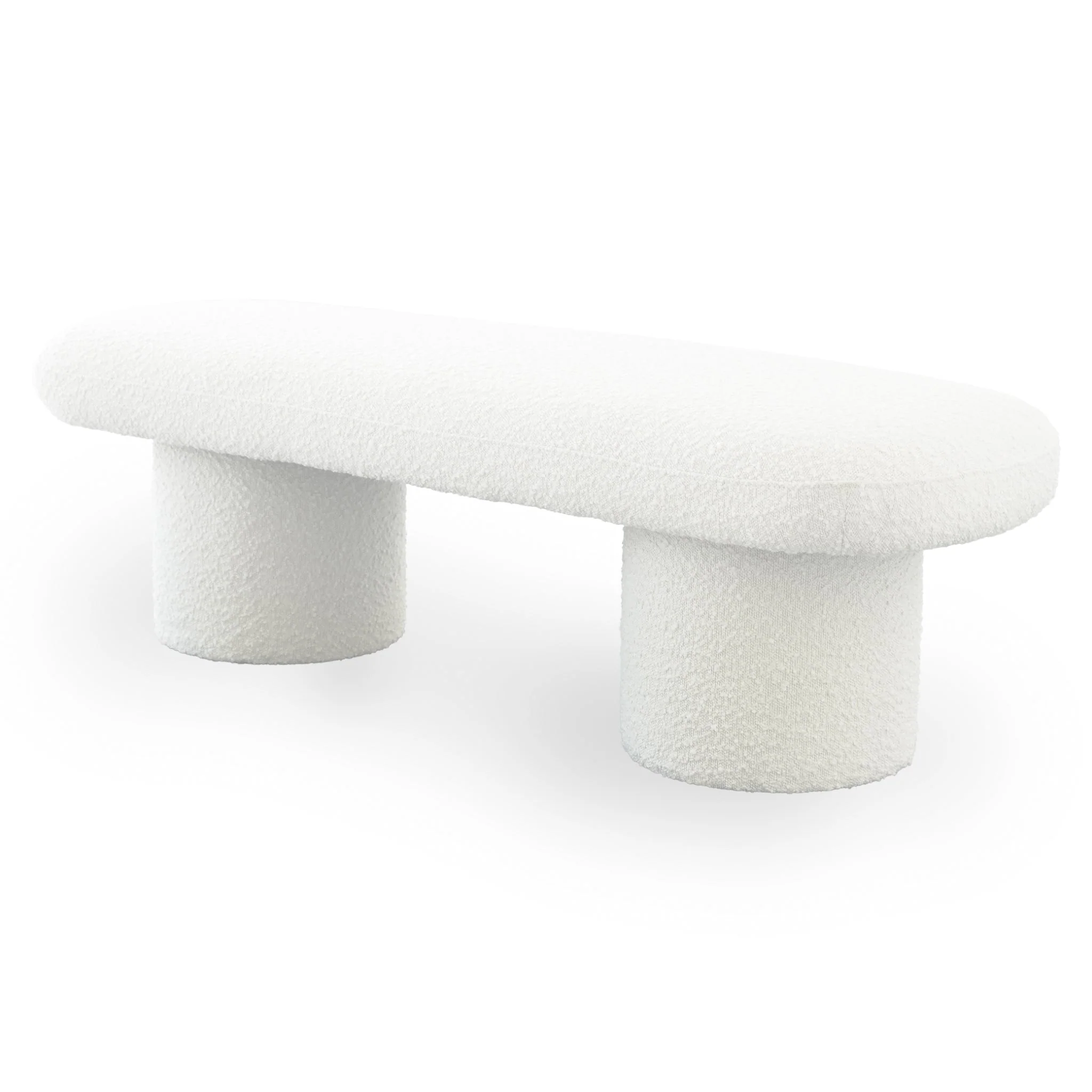Randolph Ivory Boucle Bench - Image 5