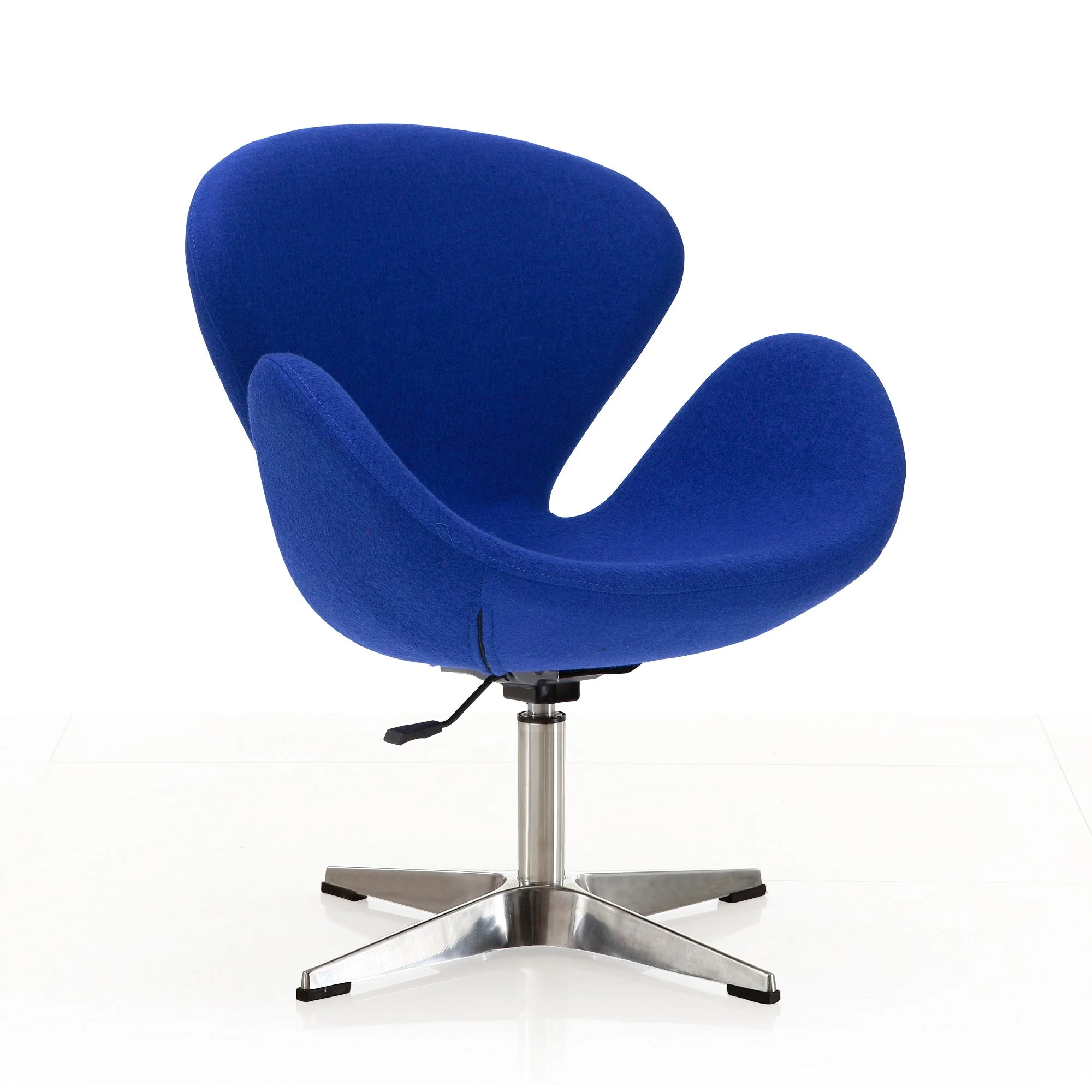 Raspberry Adjustable Swivel Chair in Blue and Polished Chrome (set of 2) - Image 3