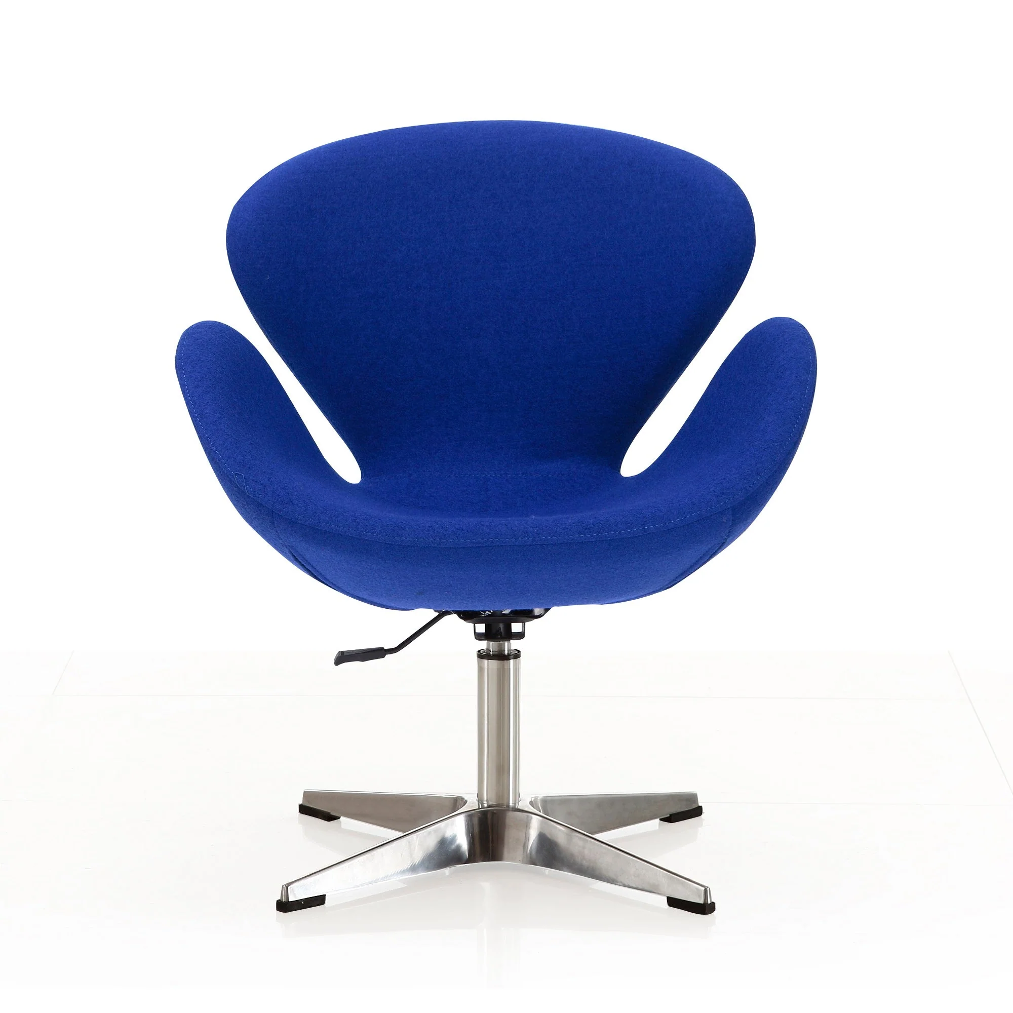 Raspberry Adjustable Swivel Chair in Blue and Polished Chrome (set of 2) - Image 4
