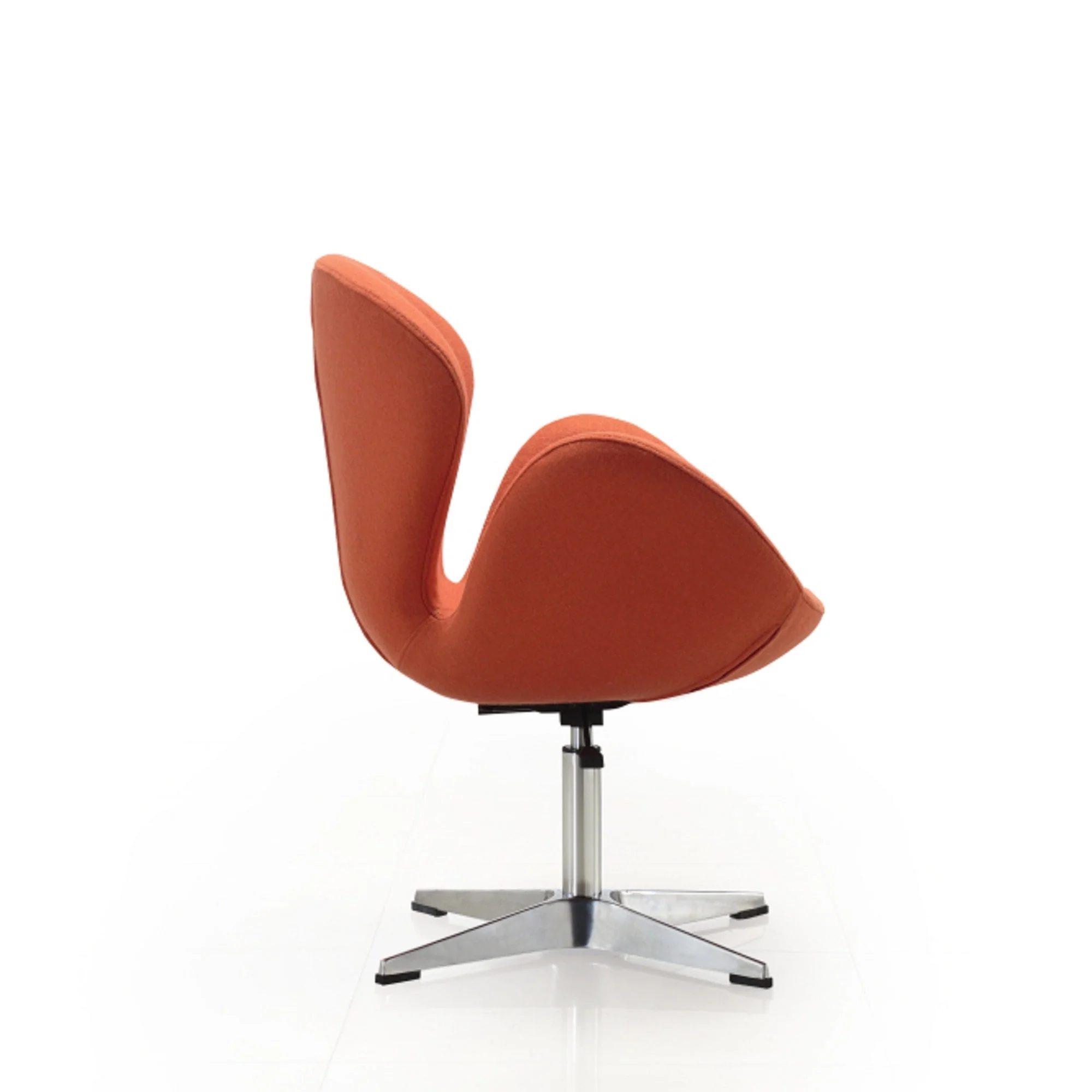 Raspberry Adjustable Swivel Chair in Orange and Polished Chrome (set of 2) - Image 4
