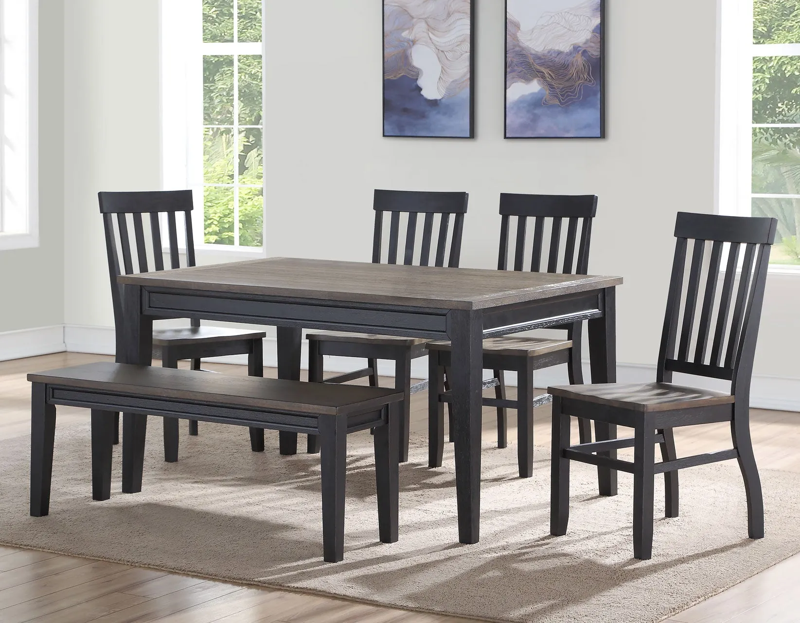 Raven Noir Ebony/Driftwood Dining Room Set