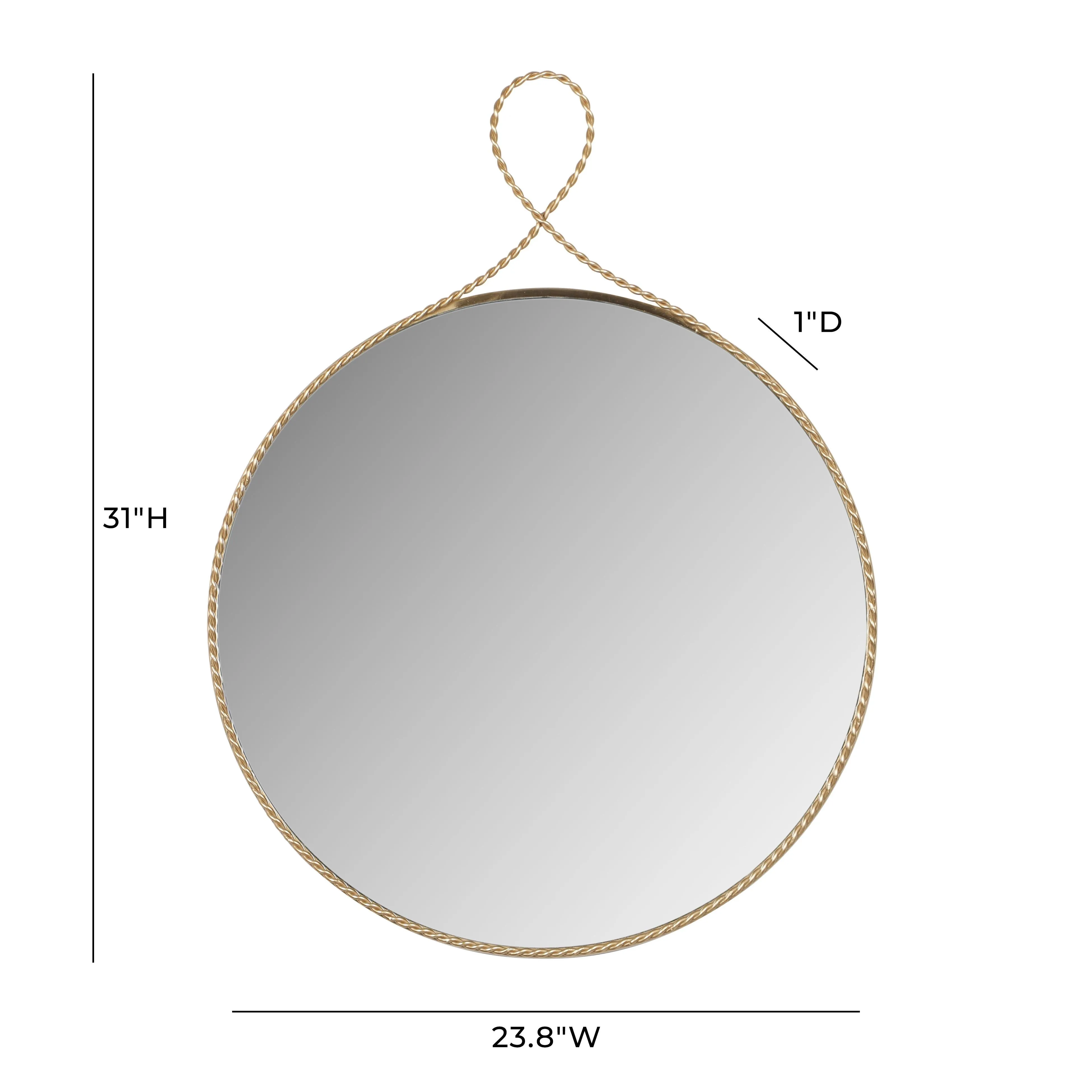 Ravina Braided Brass Round Wall Mirror - Image 6