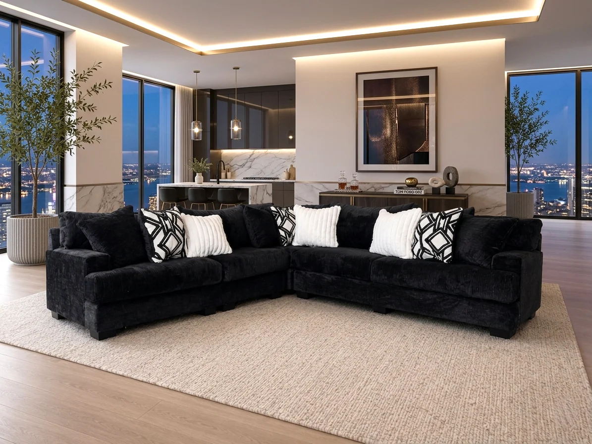 Rawcliffe Black Oversized Sectional