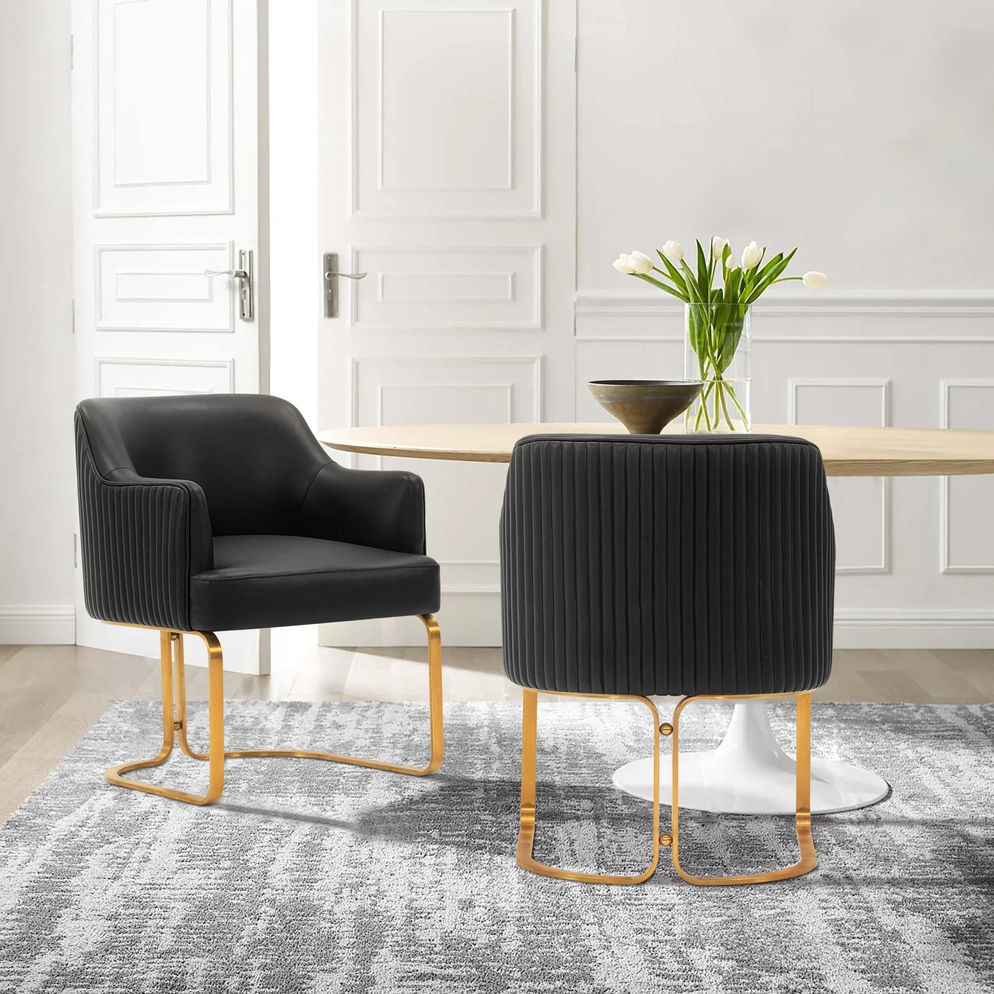Raya Dining Armchair in Black (set of 2) - Image 2