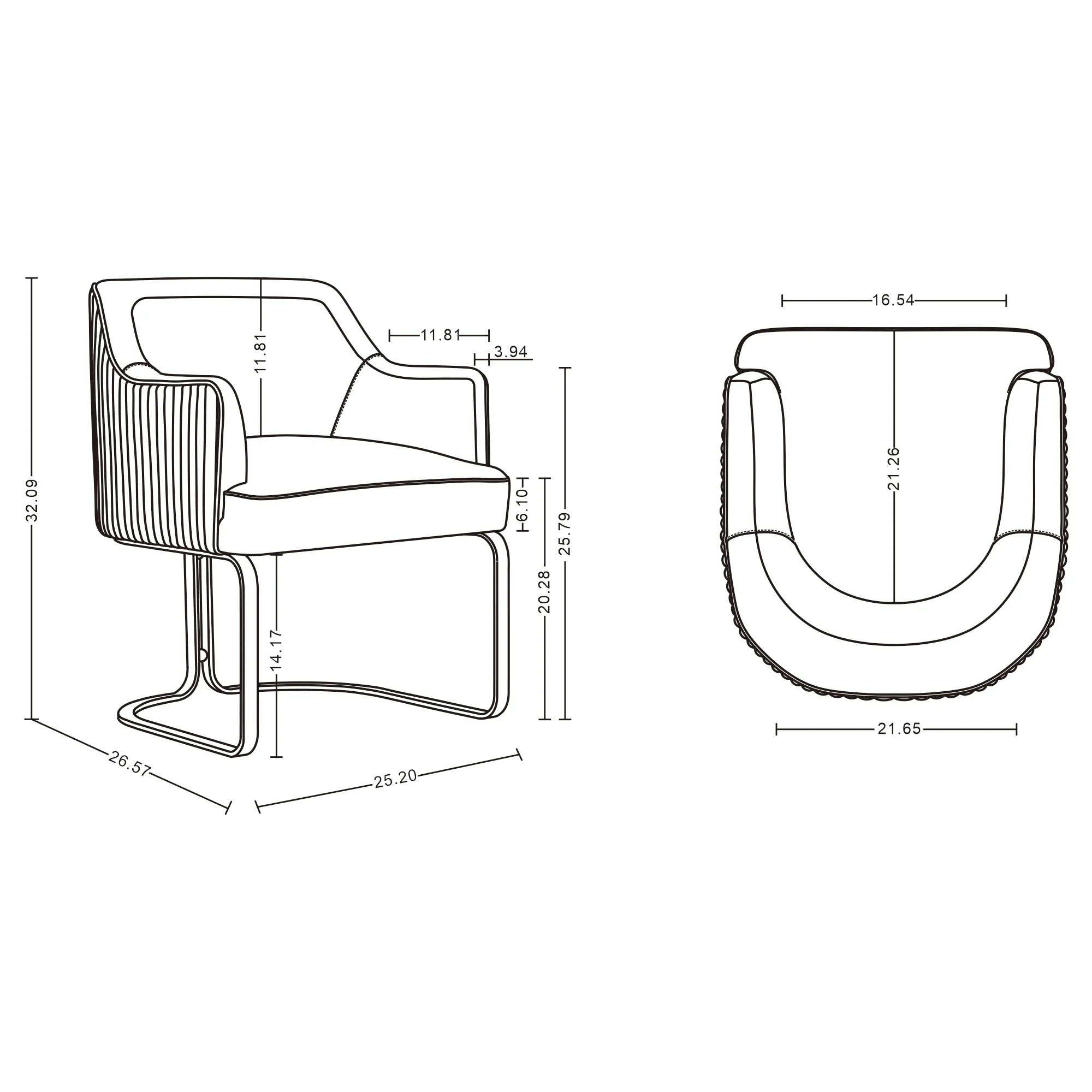 Raya Dining Armchair in Taupe (set of 2) - Image 3