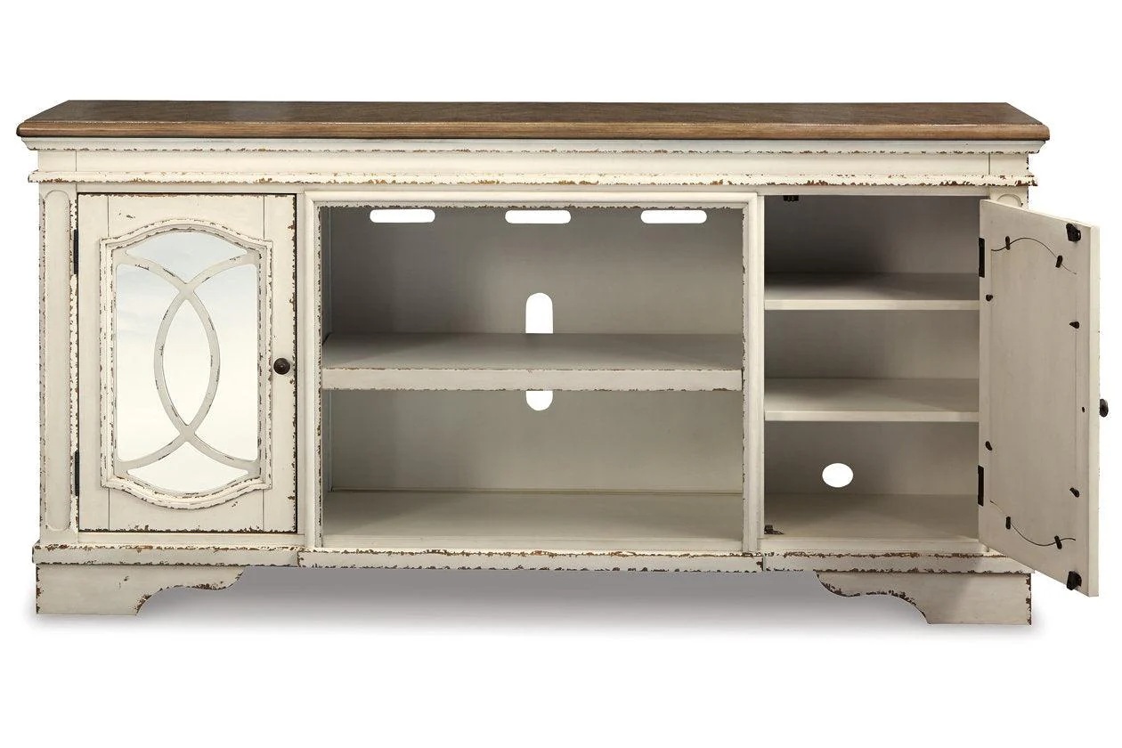 Realyn Chipped White 74" TV Stand - Image 2