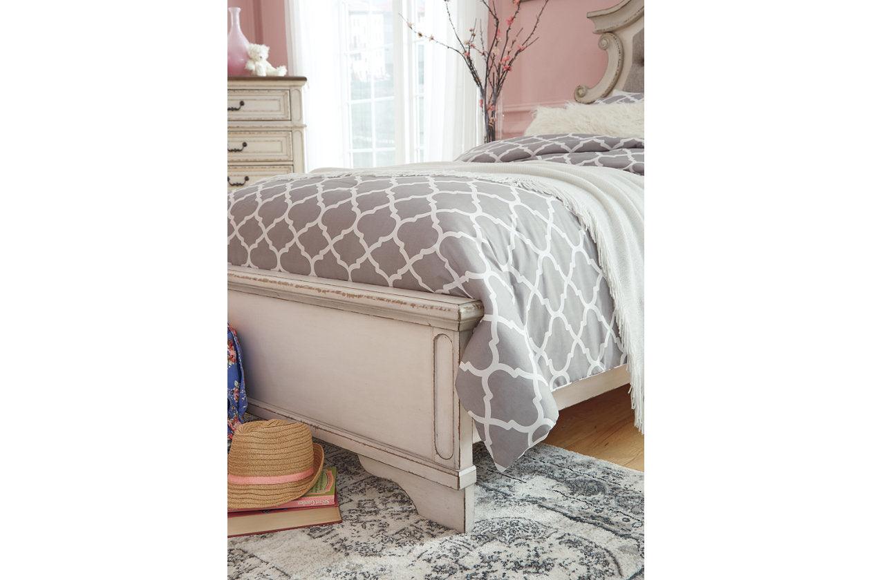 Realyn Chipped White Queen Upholstered Panel Bed - Image 5