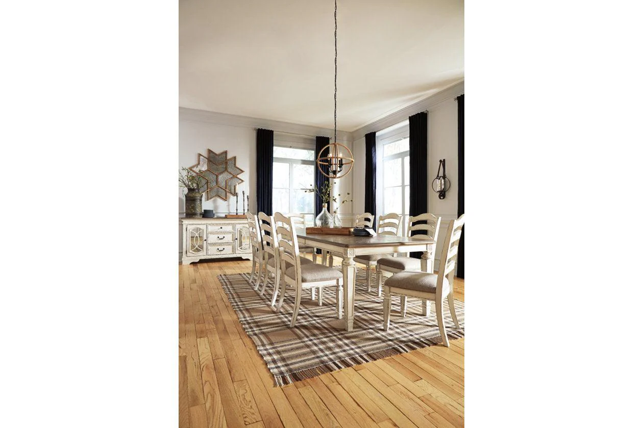 Realyn Chipped White Rectangular Dining Extension Table - Image 10