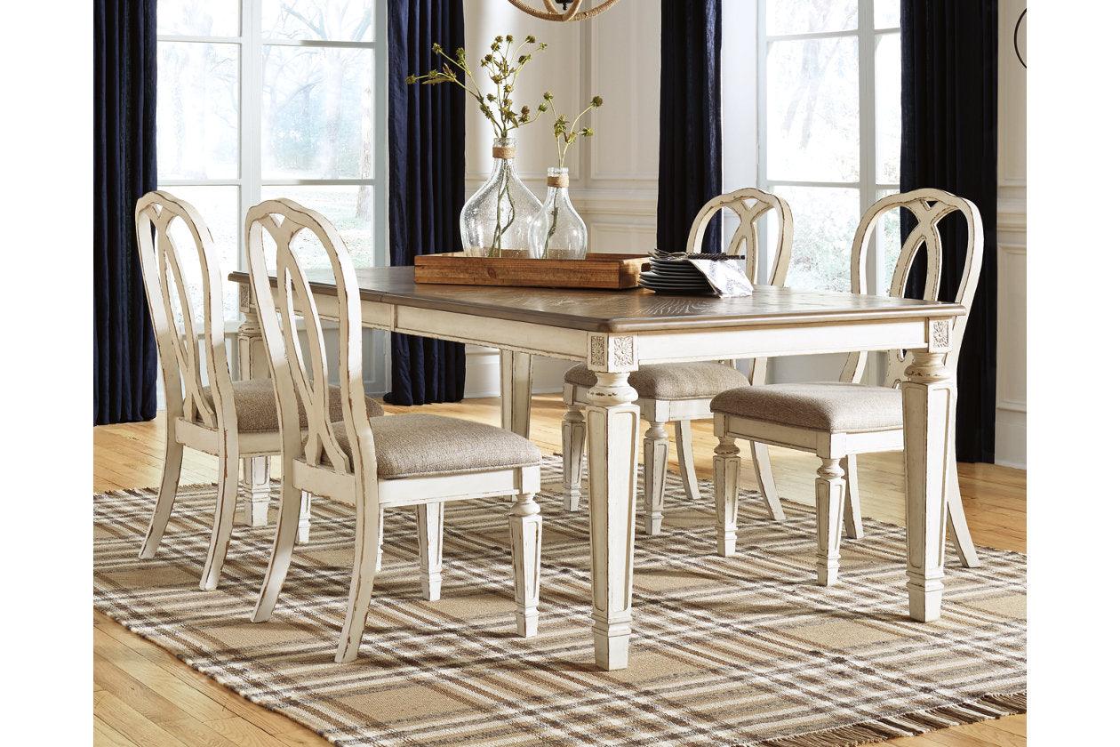 Realyn Chipped White Rectangular Dining Extension Table - Image 2